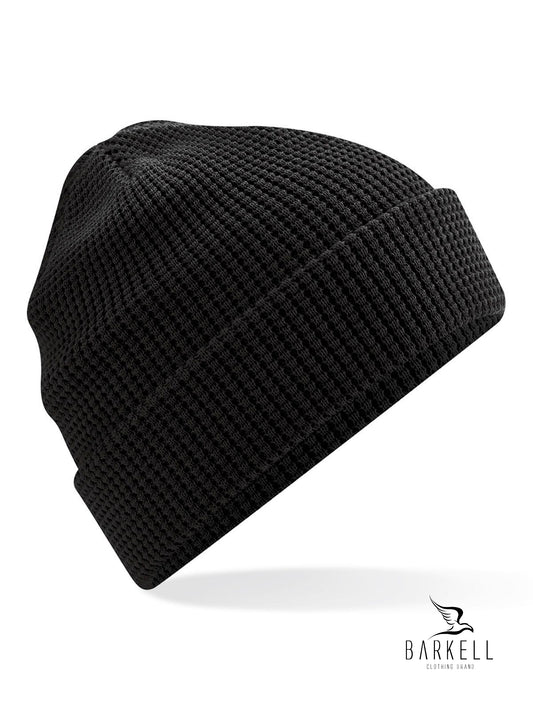 Cappello Punto Pannocchia in Puro Caldo Cotone Organico Colore Nero