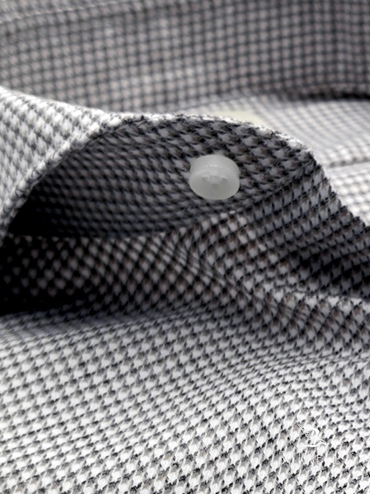 Blue and Sand Checked Flannel Cotton Shirt with Beige Bottom Cutaway Spread Collar