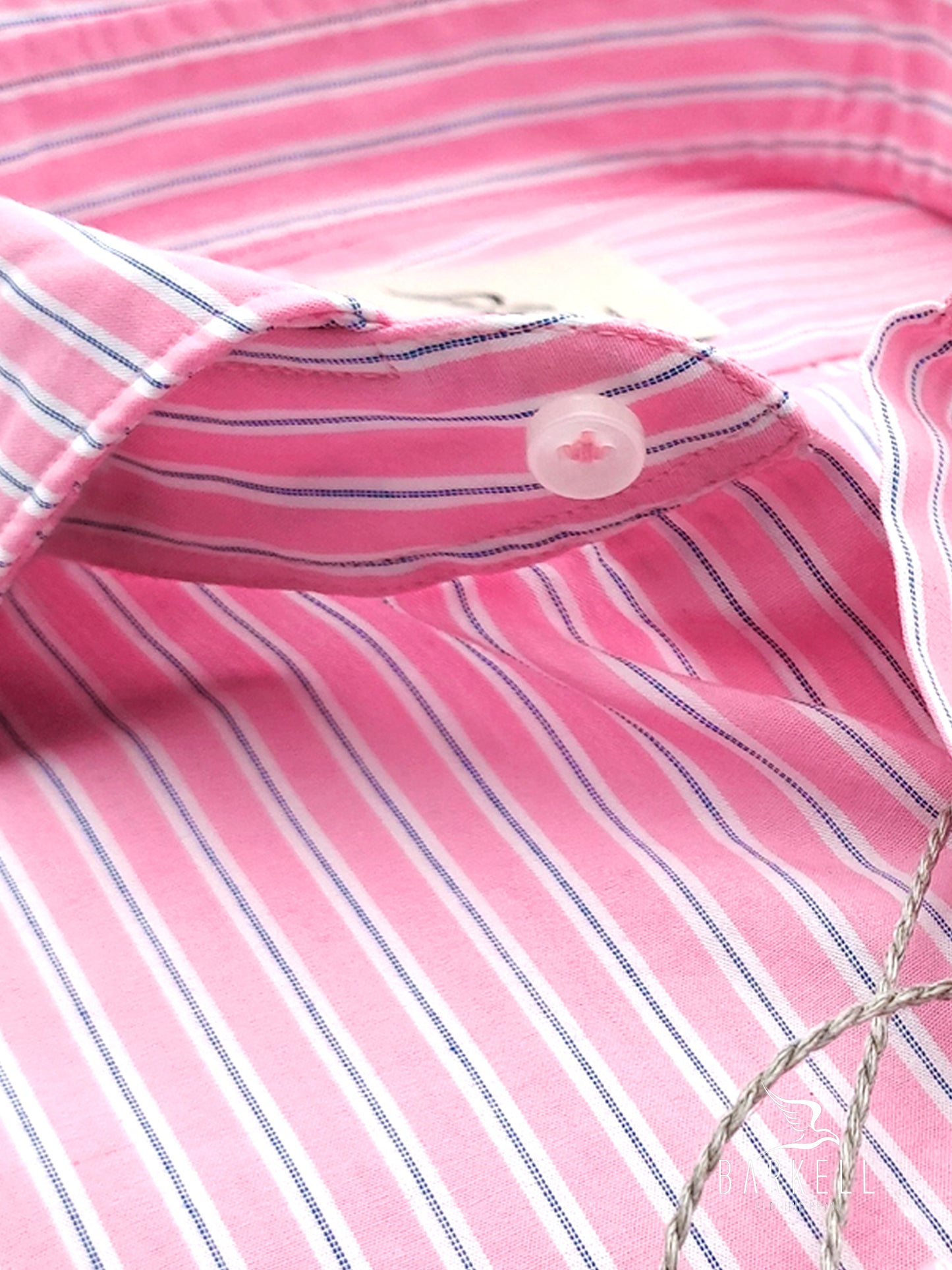 Camicia in Cotone Rigata Rosa e Bianco Collo Francese Cutaway