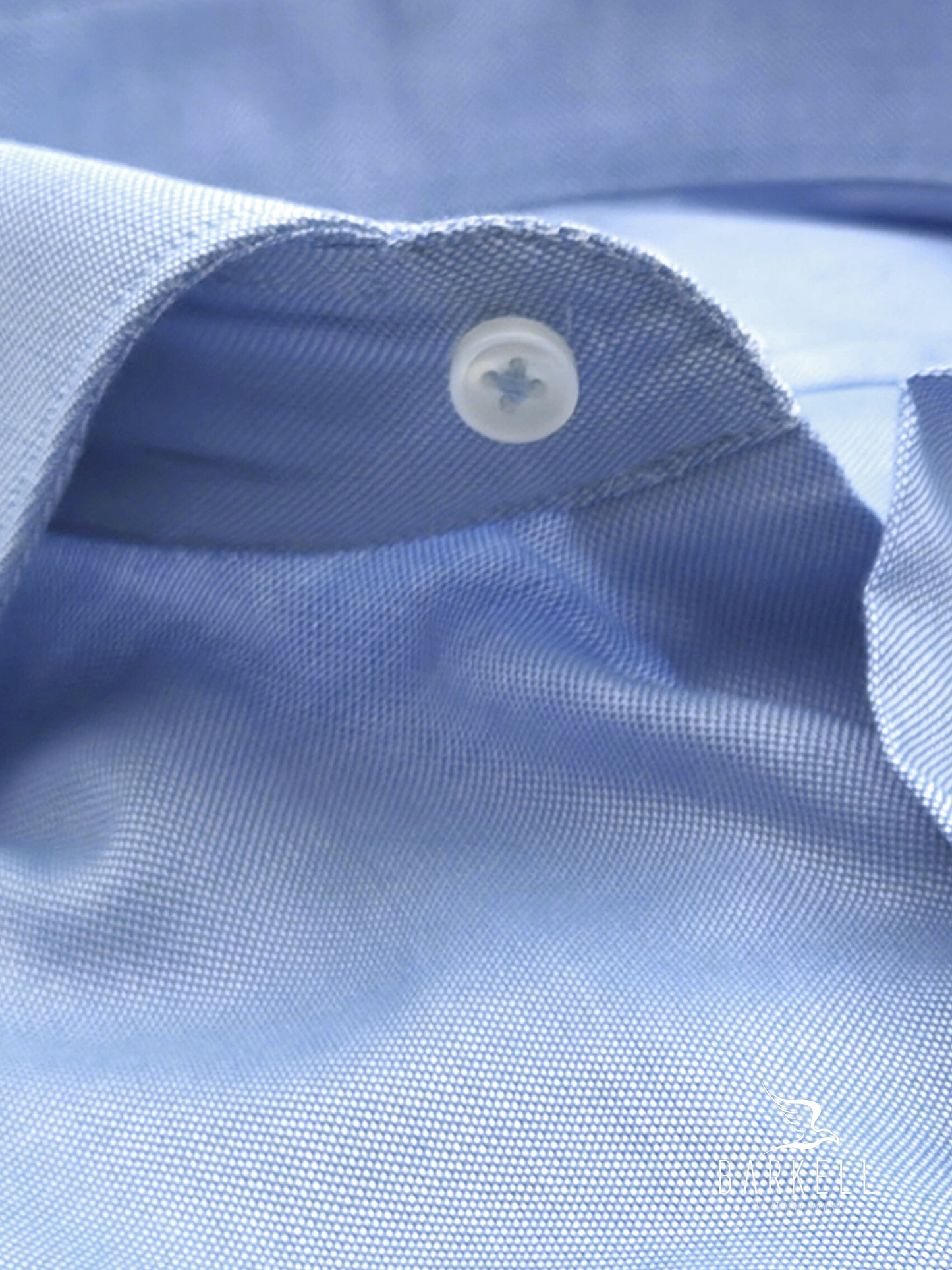 Camicia in Cotone Oxford Azzurro Collo Francese Spread