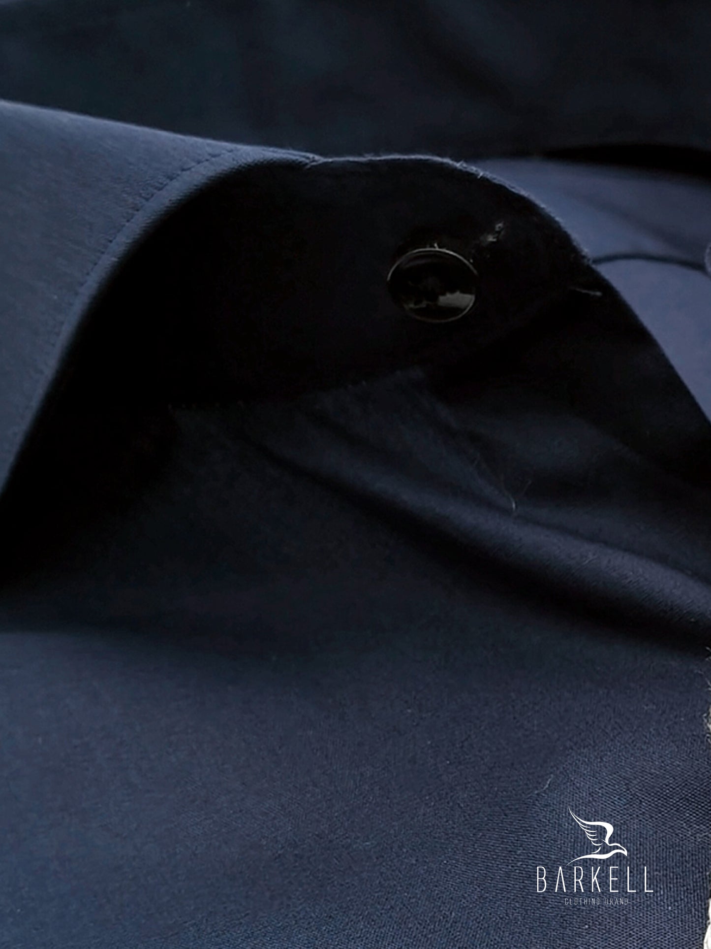 Camicia in Cotone Popeline Blu Collo Francese Spread