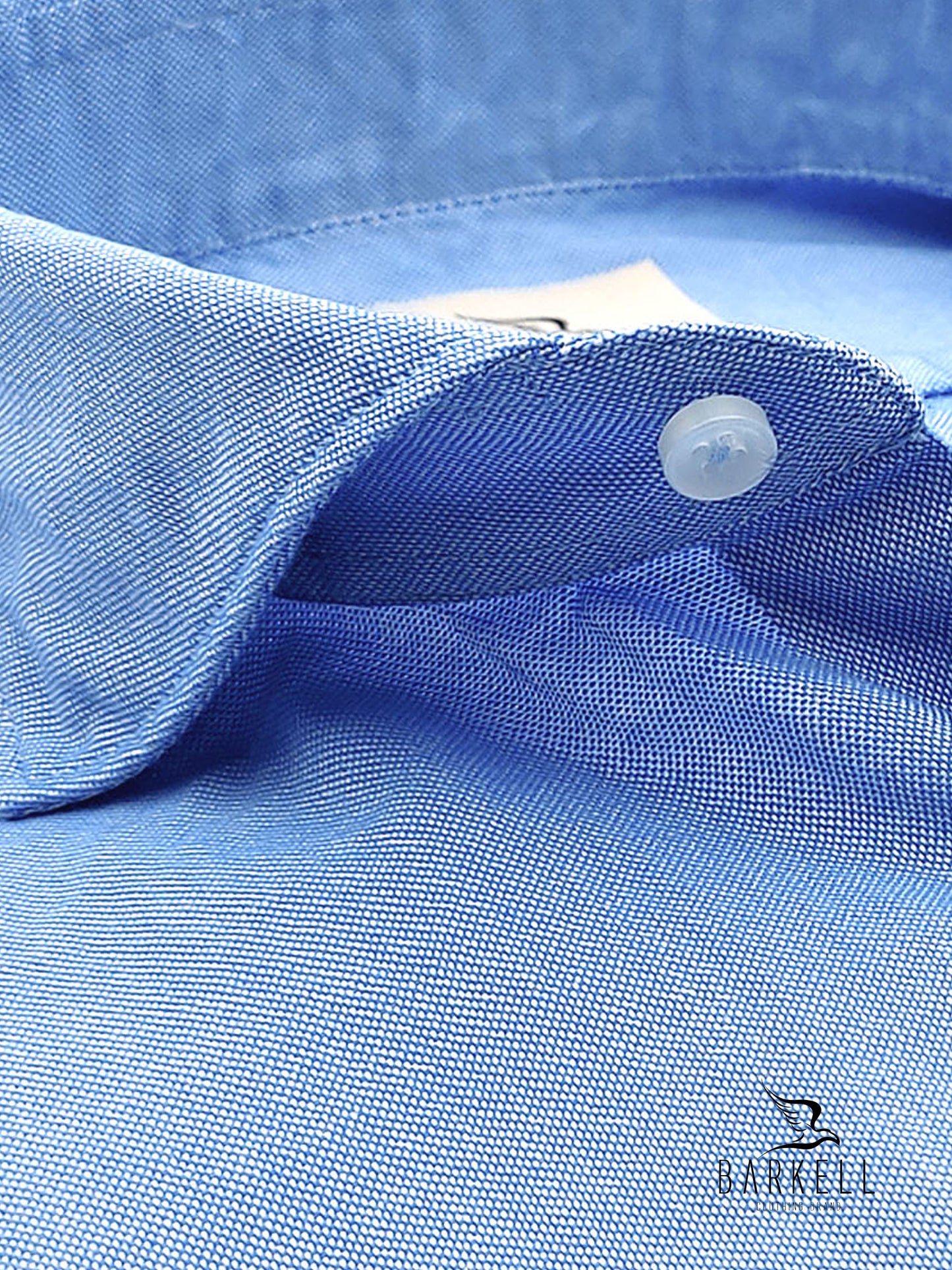 Camicia in Cotone Oxford Azzurro Collo Francese Cutaway