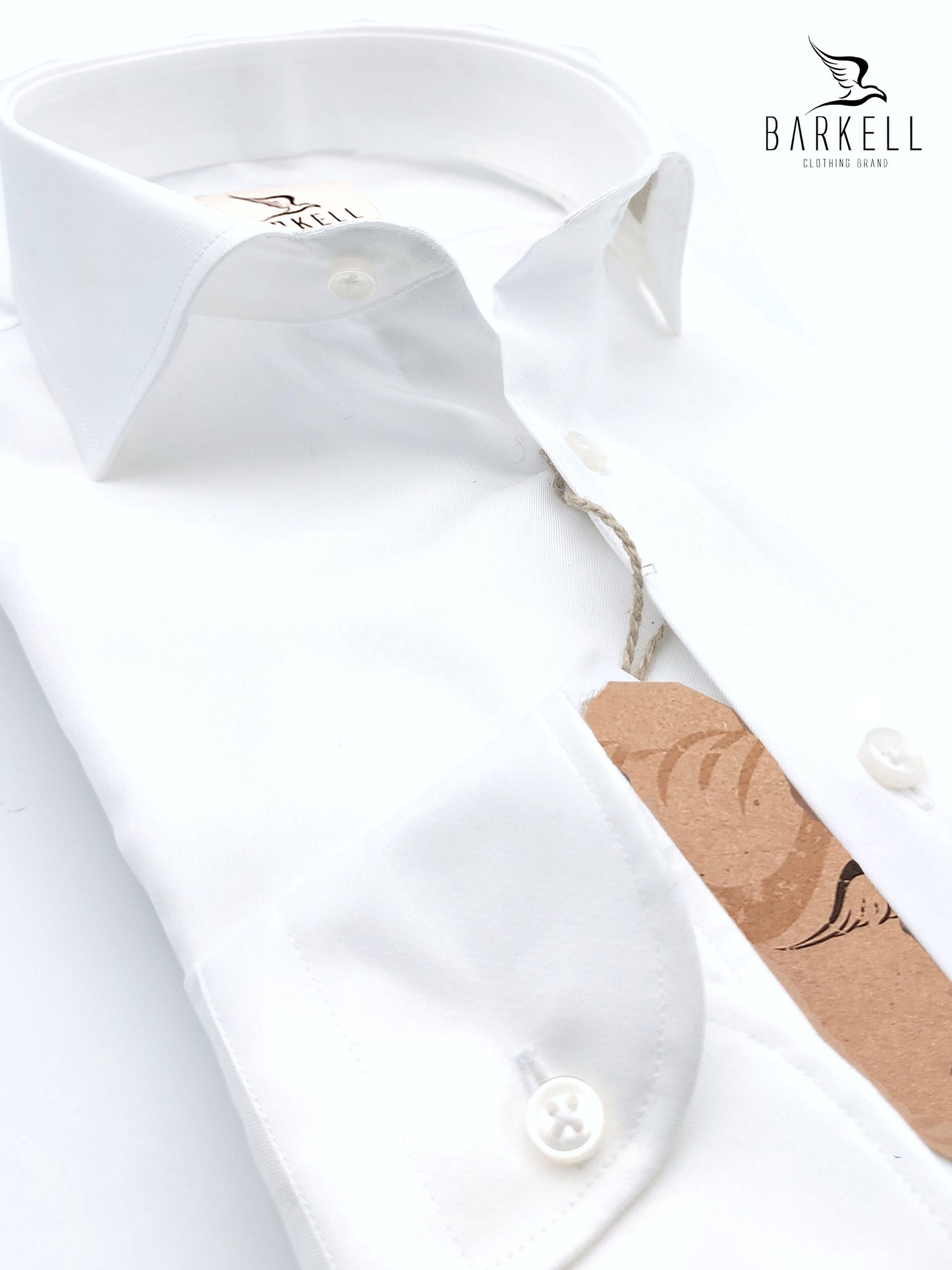 Camicia in Cotone Twill Bianco Collo Francese