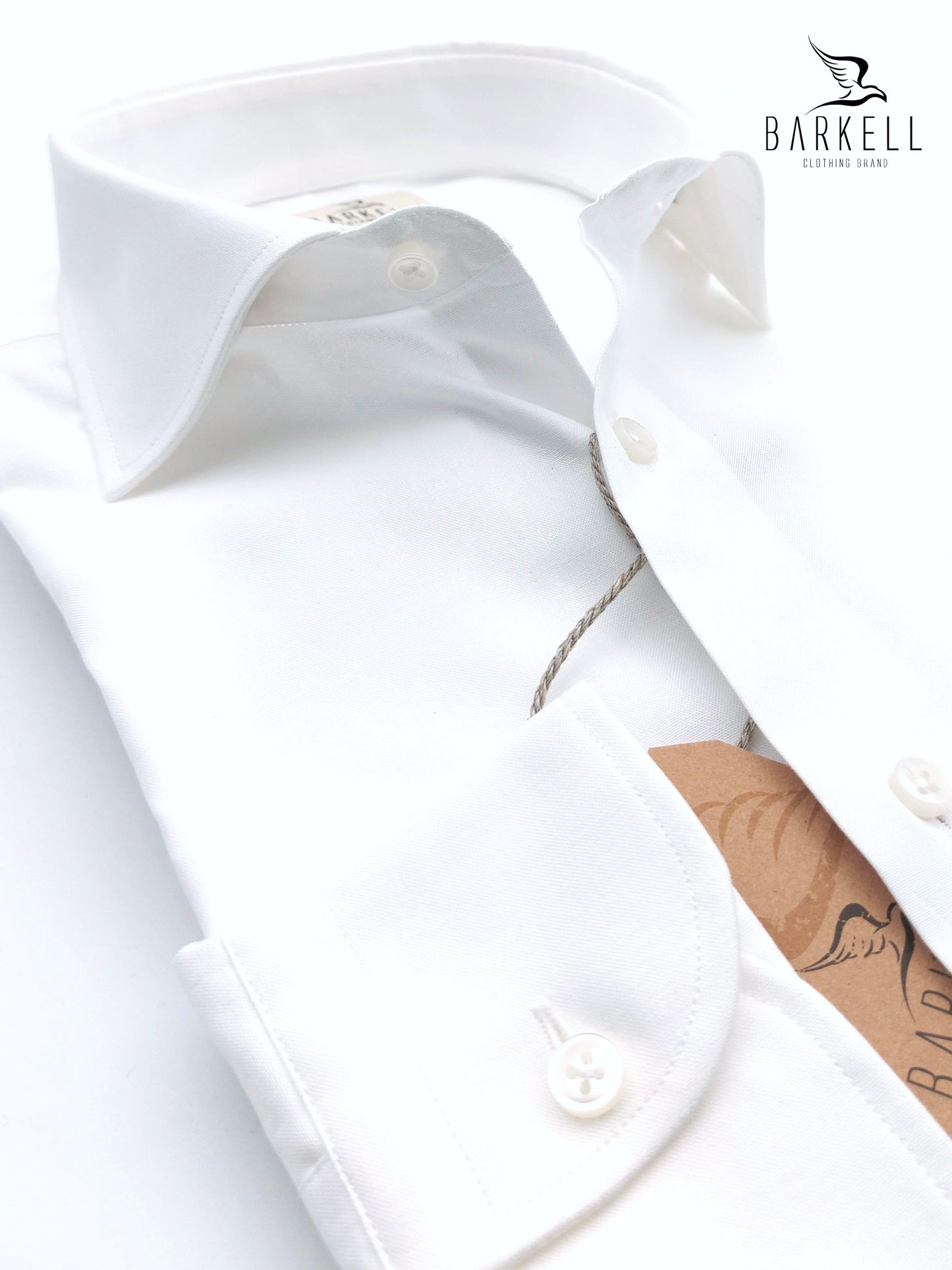 Camicia in Cotone Oxford Grana Fine Bianca Collo Francese