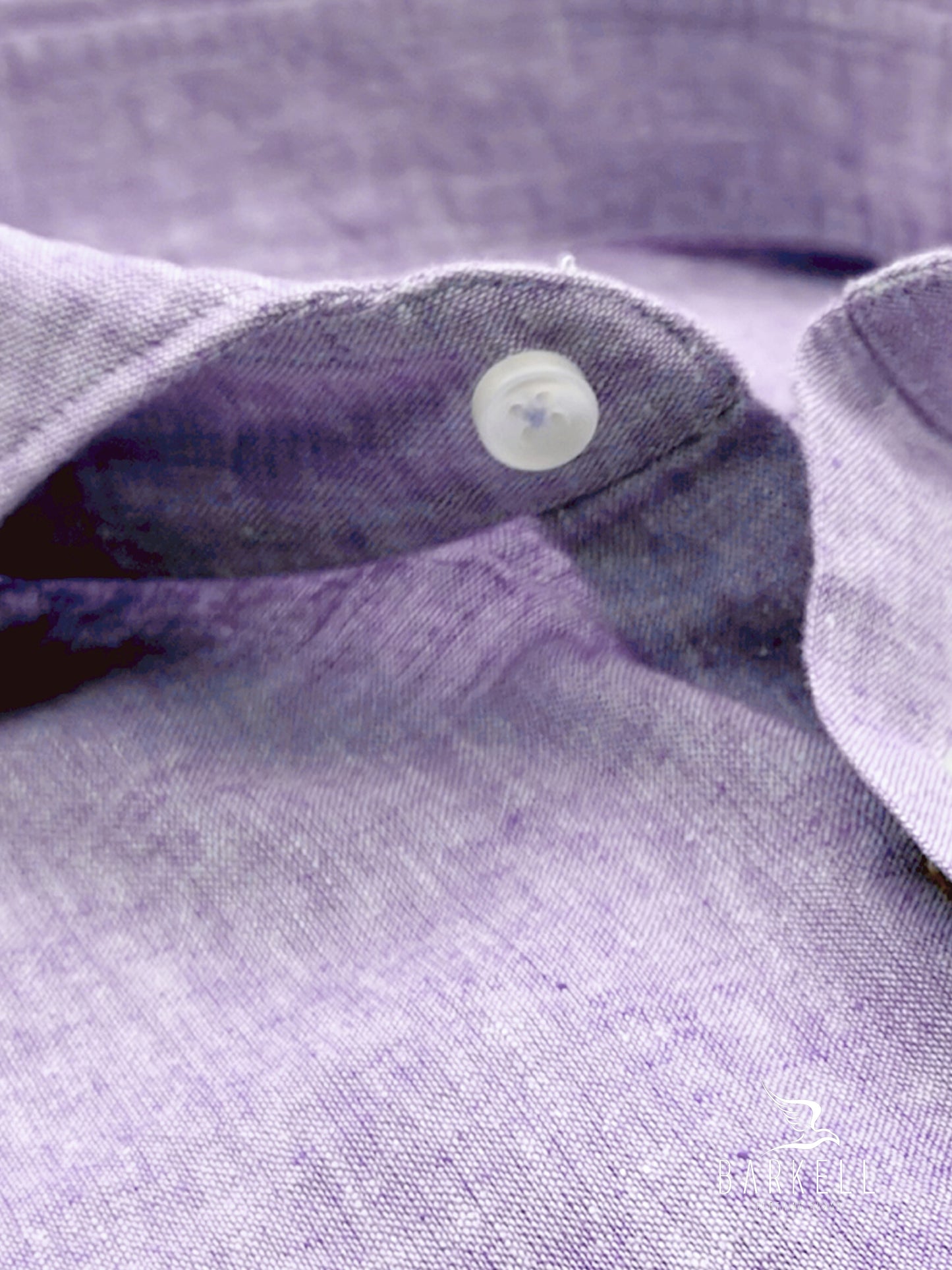 Camicia in Misto Lino Lilla Collo Francese Cutaway