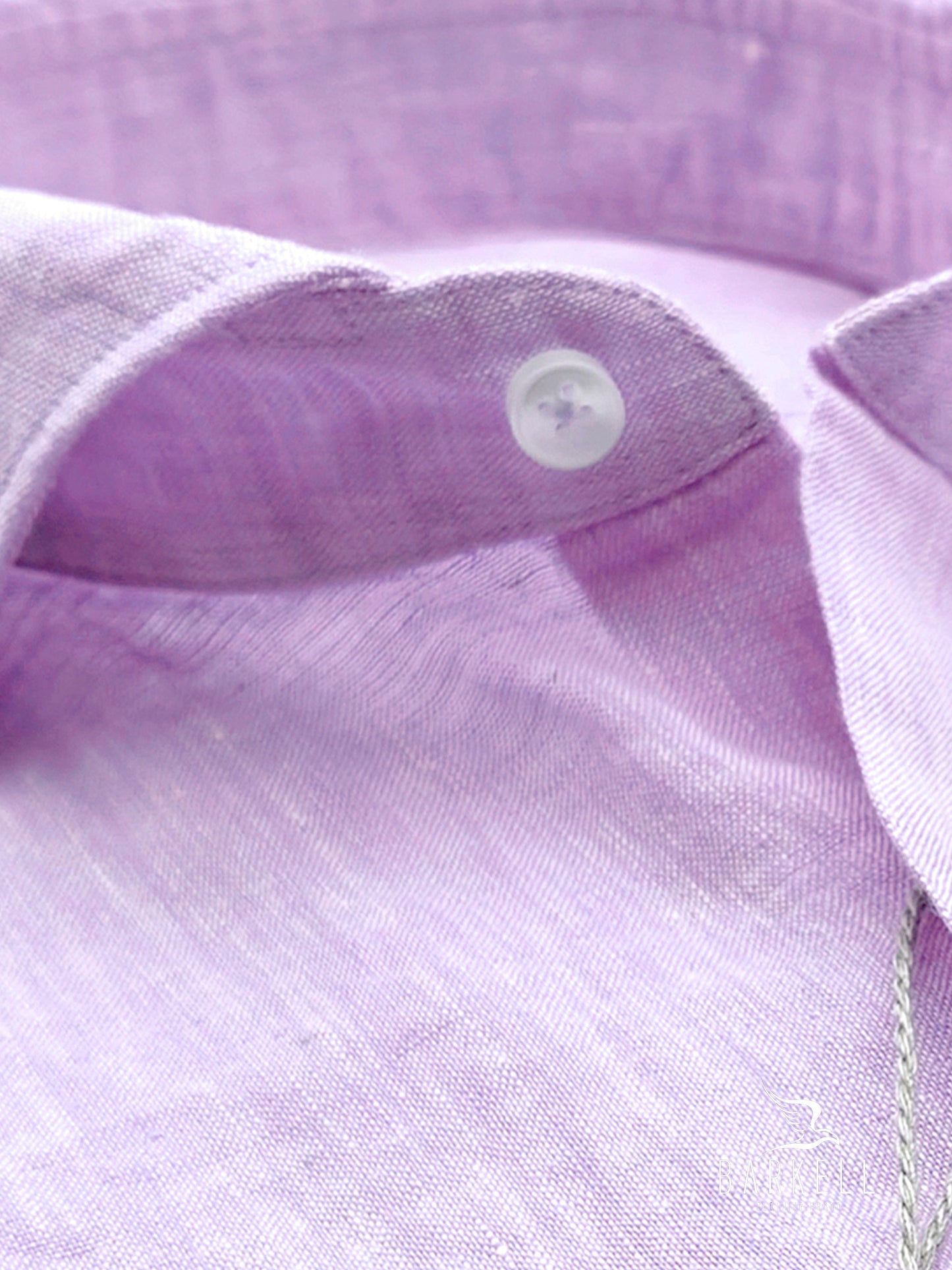 Camisa lila de puro lino con cuello italiano