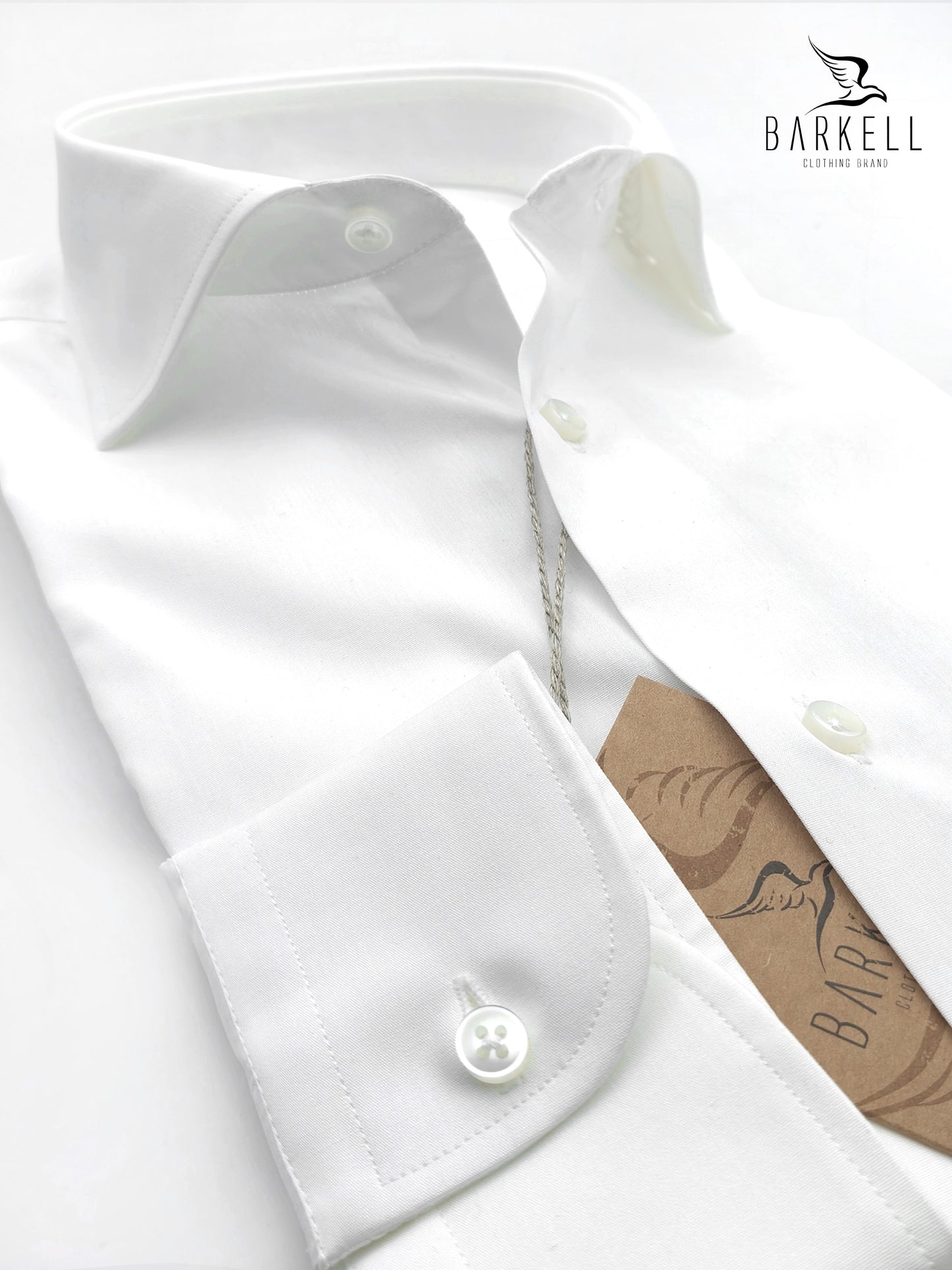 Camicia in Cotone Popeline Bianca Collo Francese