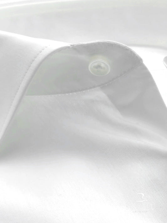 Camicia in Cotone Popeline Bianca Collo Francese