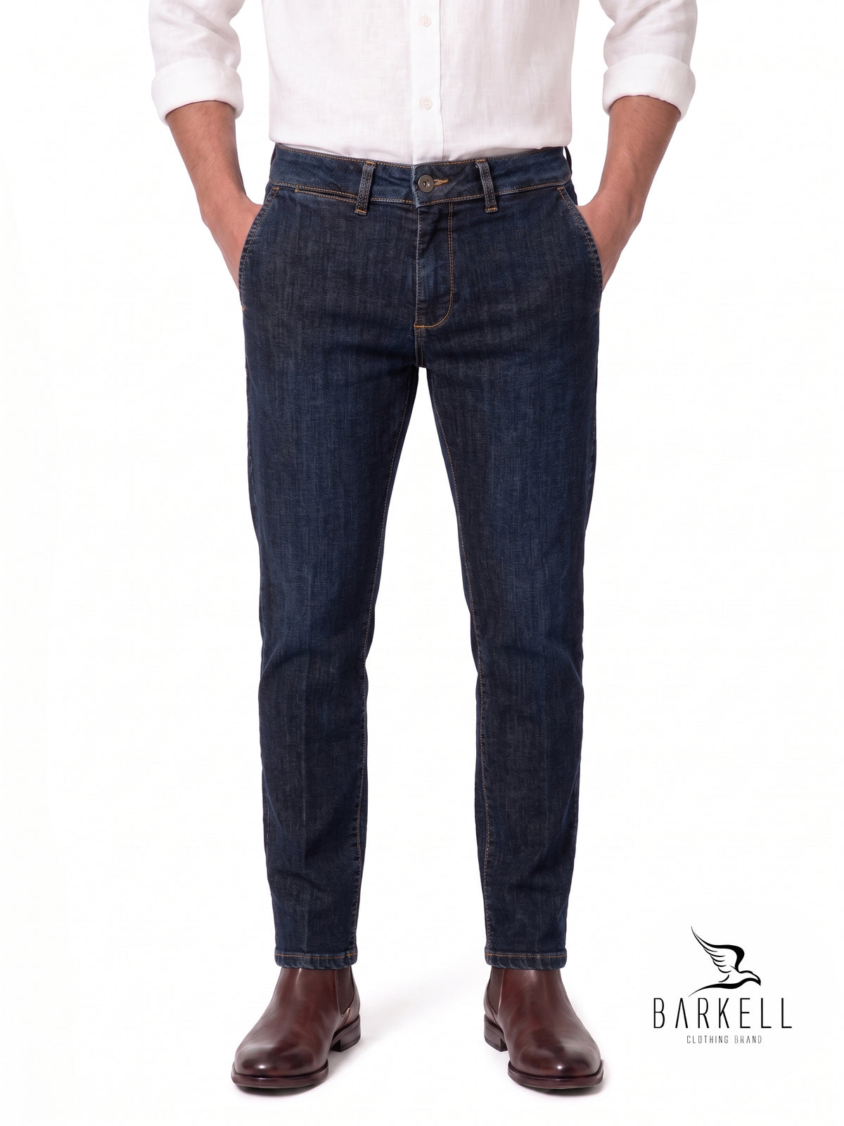 Stone Wash Chinos Model Jeans