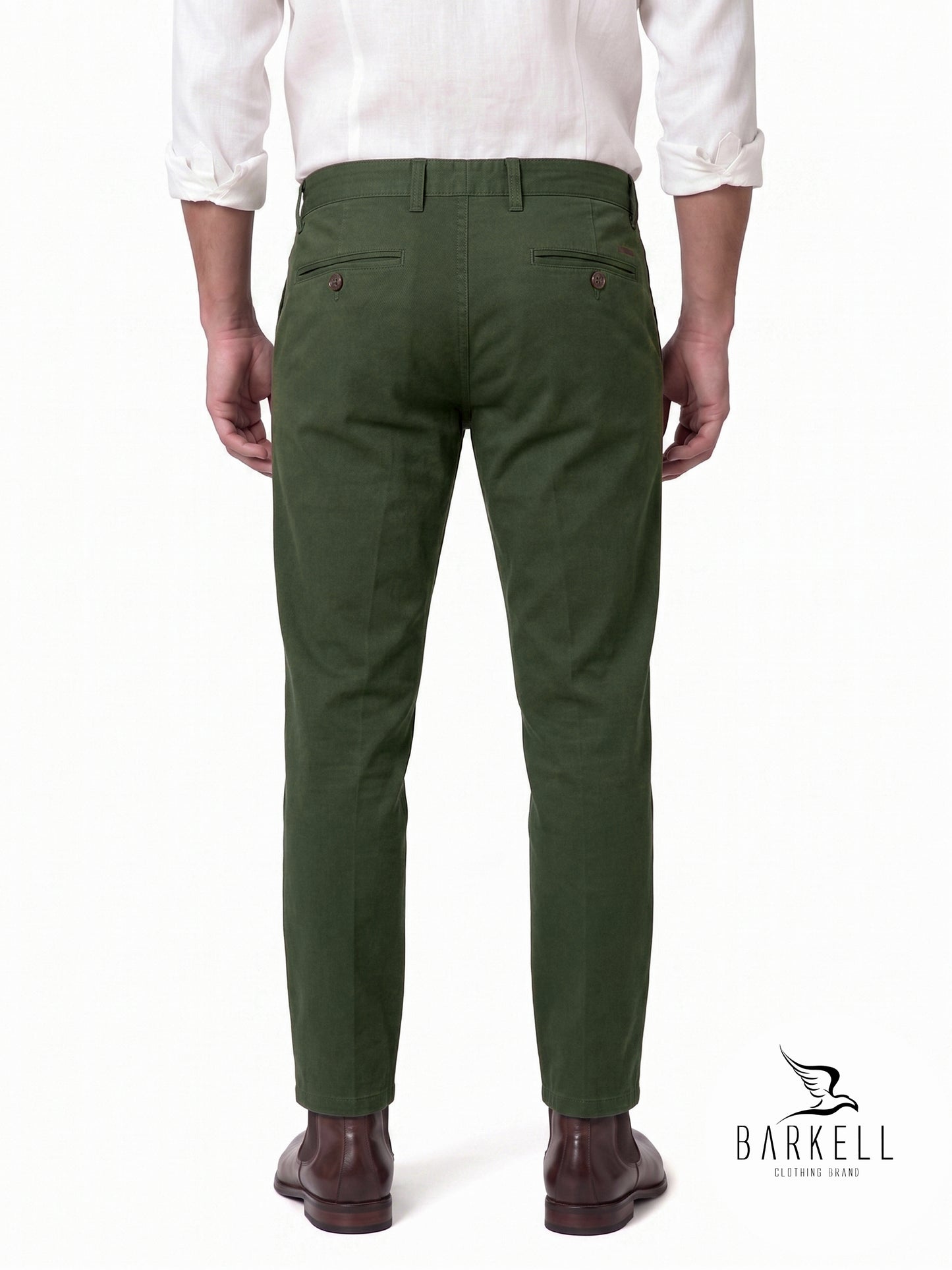 Pantalon Modèle Chino Beige en Gabardine de Coton