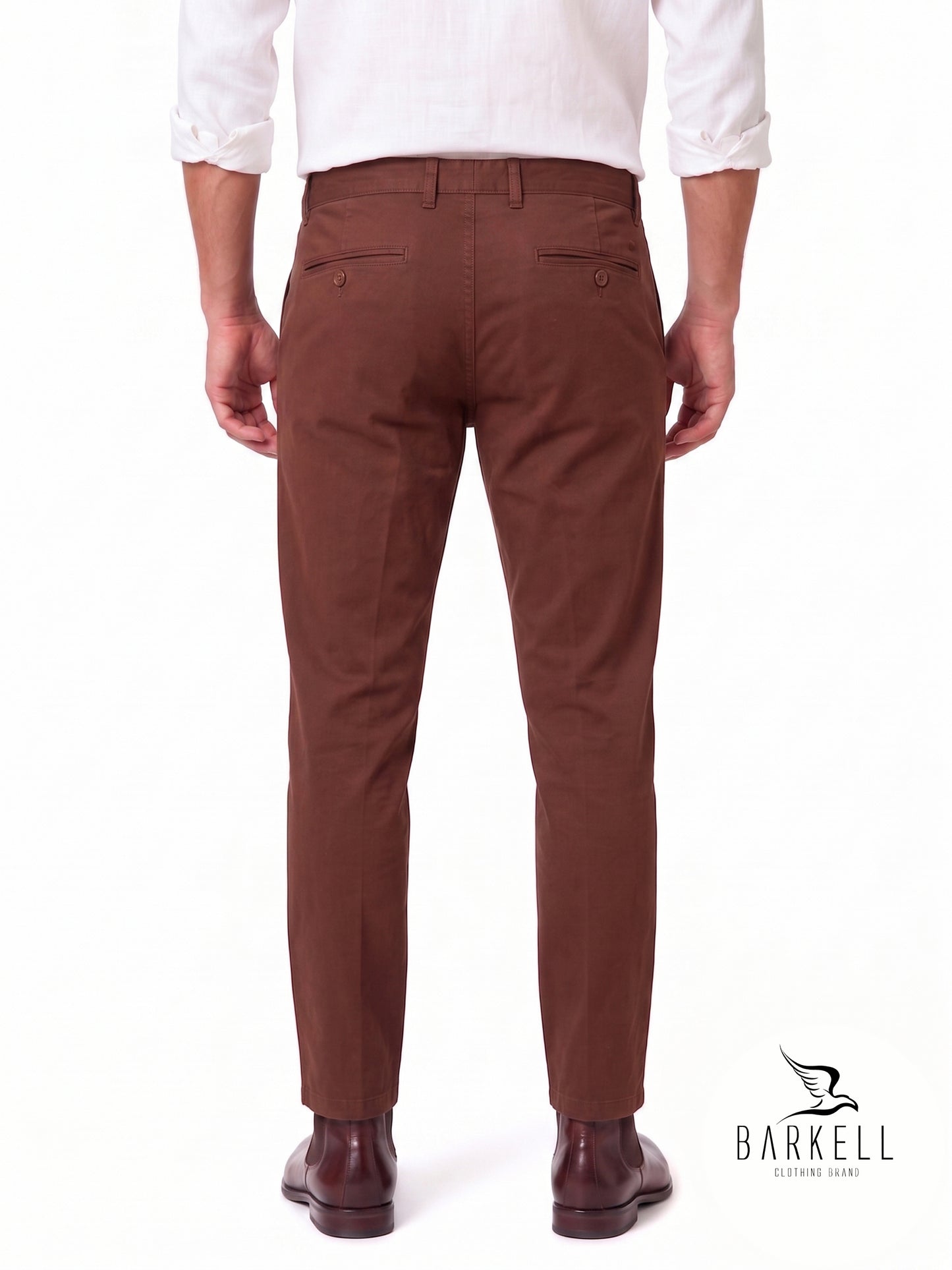 Pantalón Modelo Chinos Beige en Gabardina de Algodón