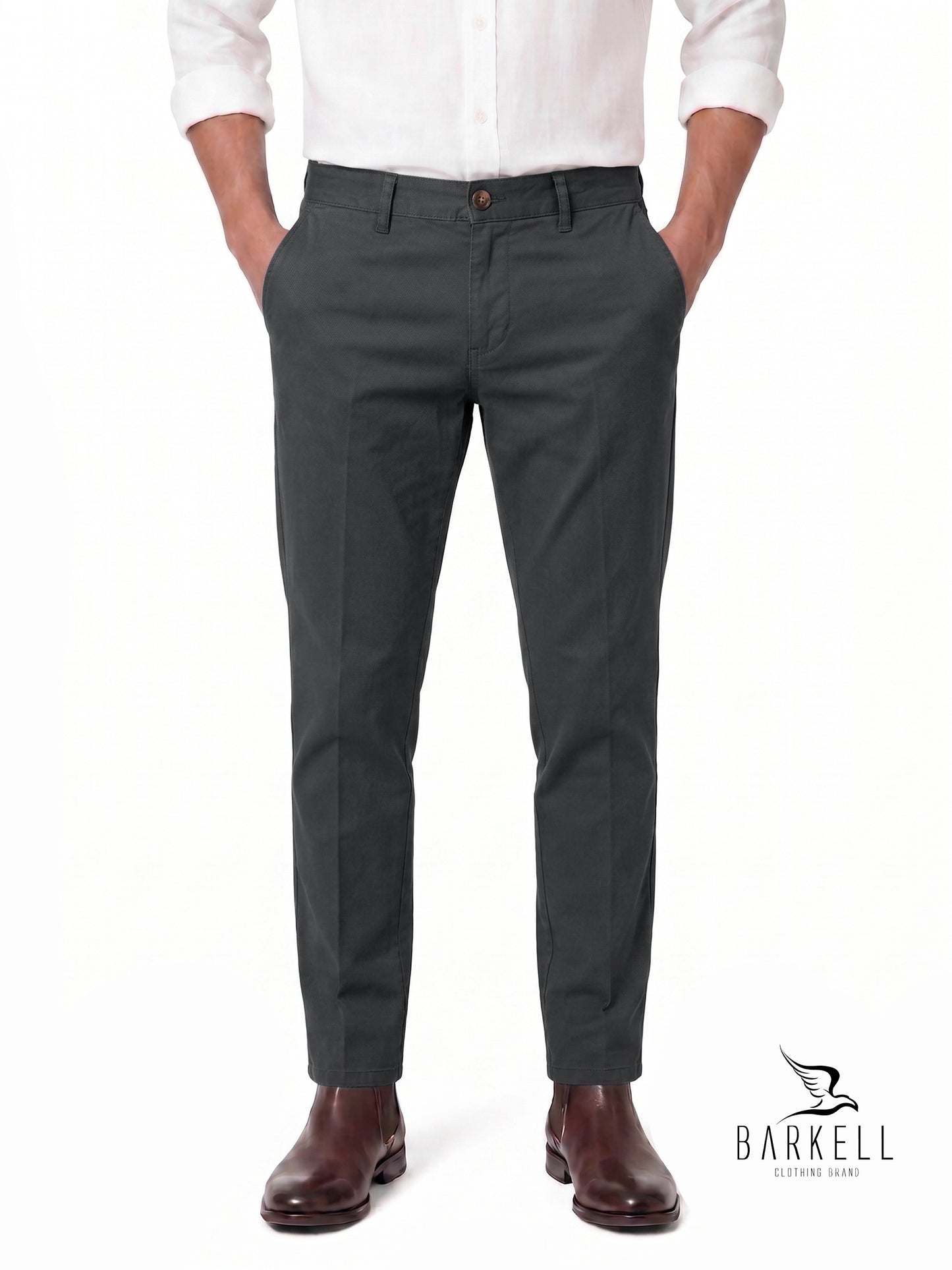 Pantalón Modelo Chinos Beige en Gabardina de Algodón