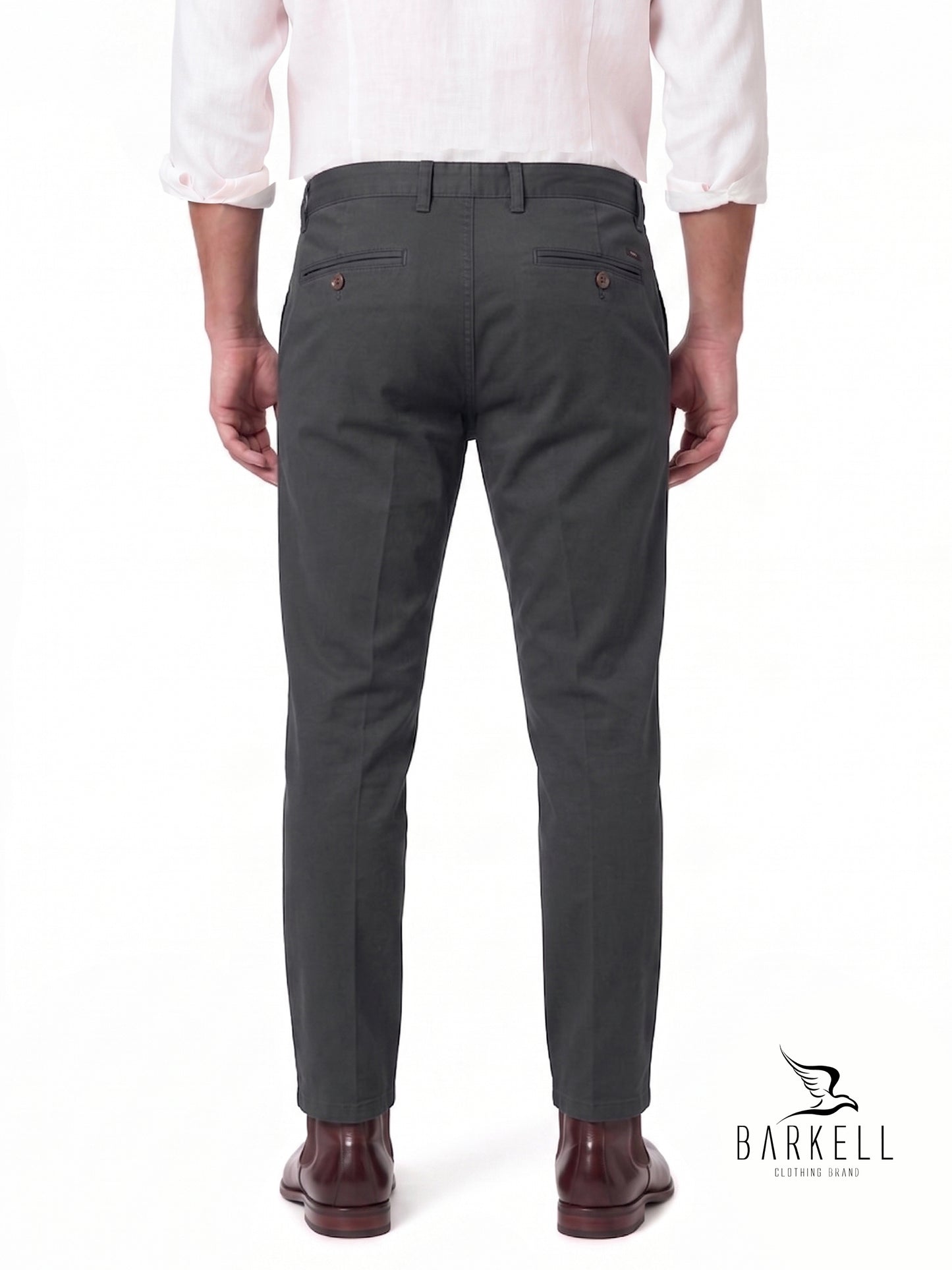 Pantalón Modelo Chinos Beige en Gabardina de Algodón