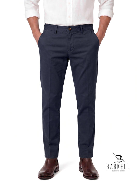 Beige Chinos Model Trousers in Gabardine Cotton