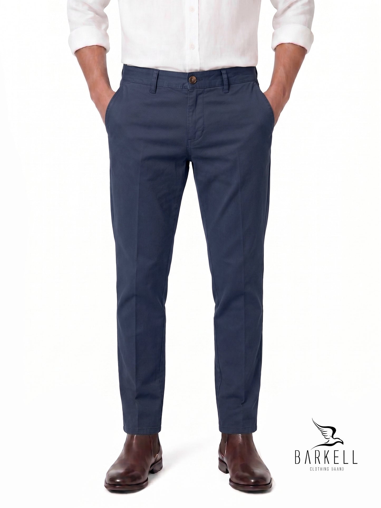 Pantalón Modelo Chinos Beige en Gabardina de Algodón