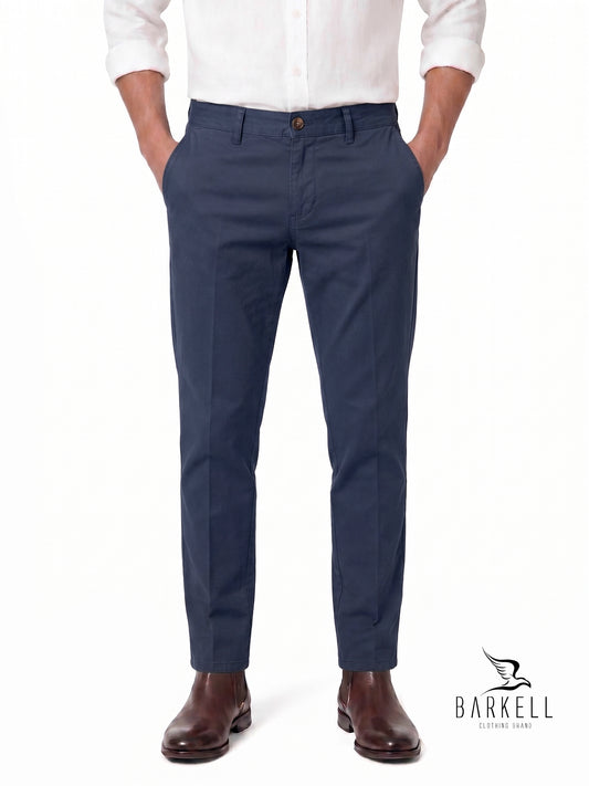 Beige Chinos Model Trousers in Gabardine Cotton