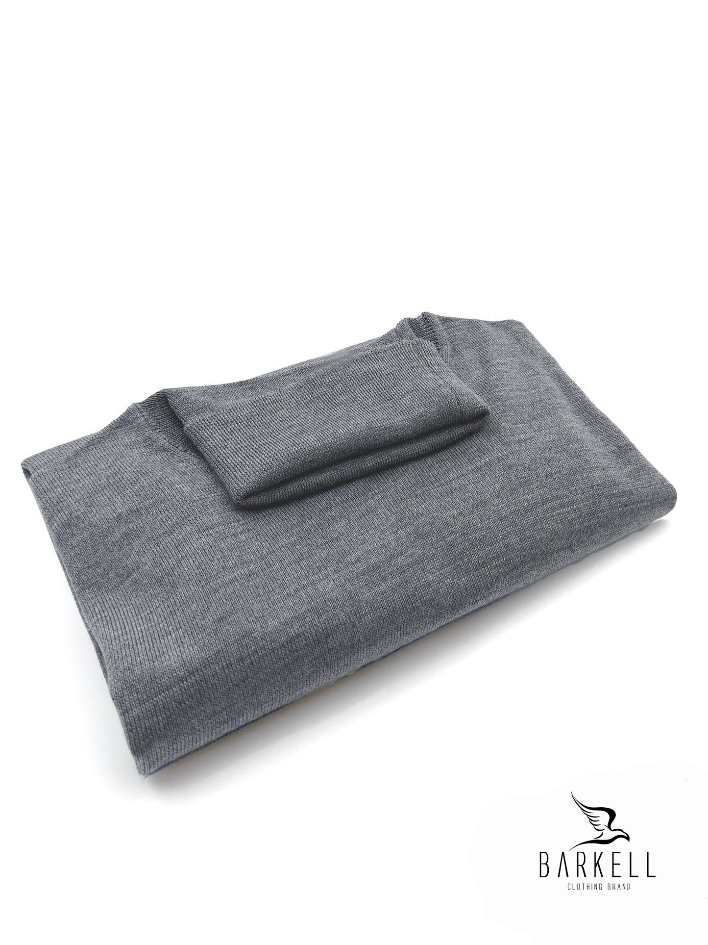 Maglia Dolcevita Rasata in Pura Lana Merinos Extrafine Color Grigio