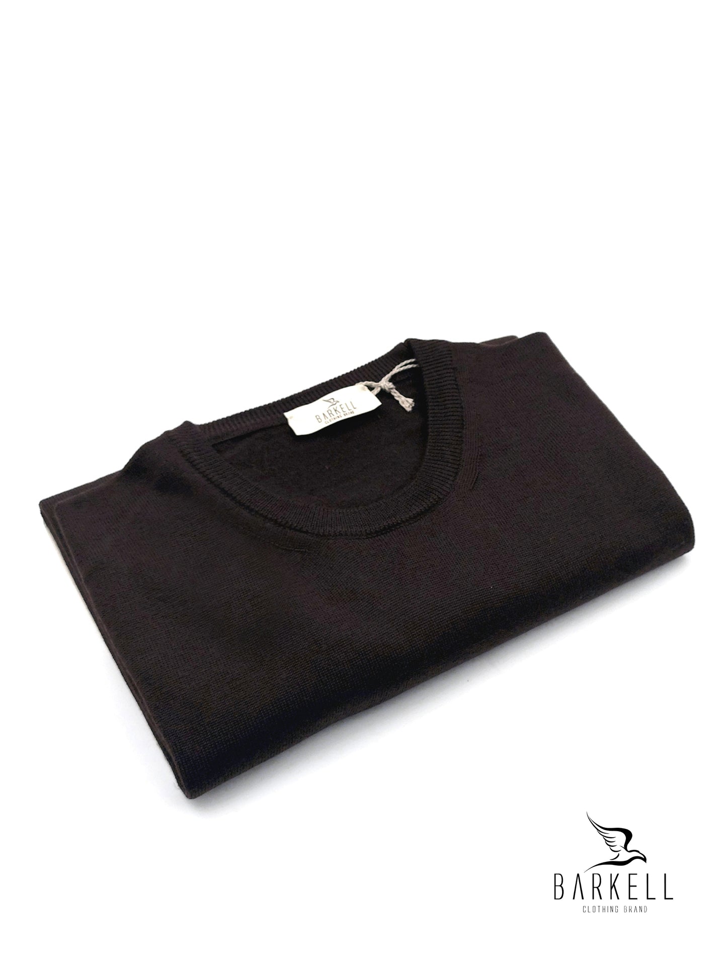 Pull à col rond en pure laine mérinos extrafine en bleu