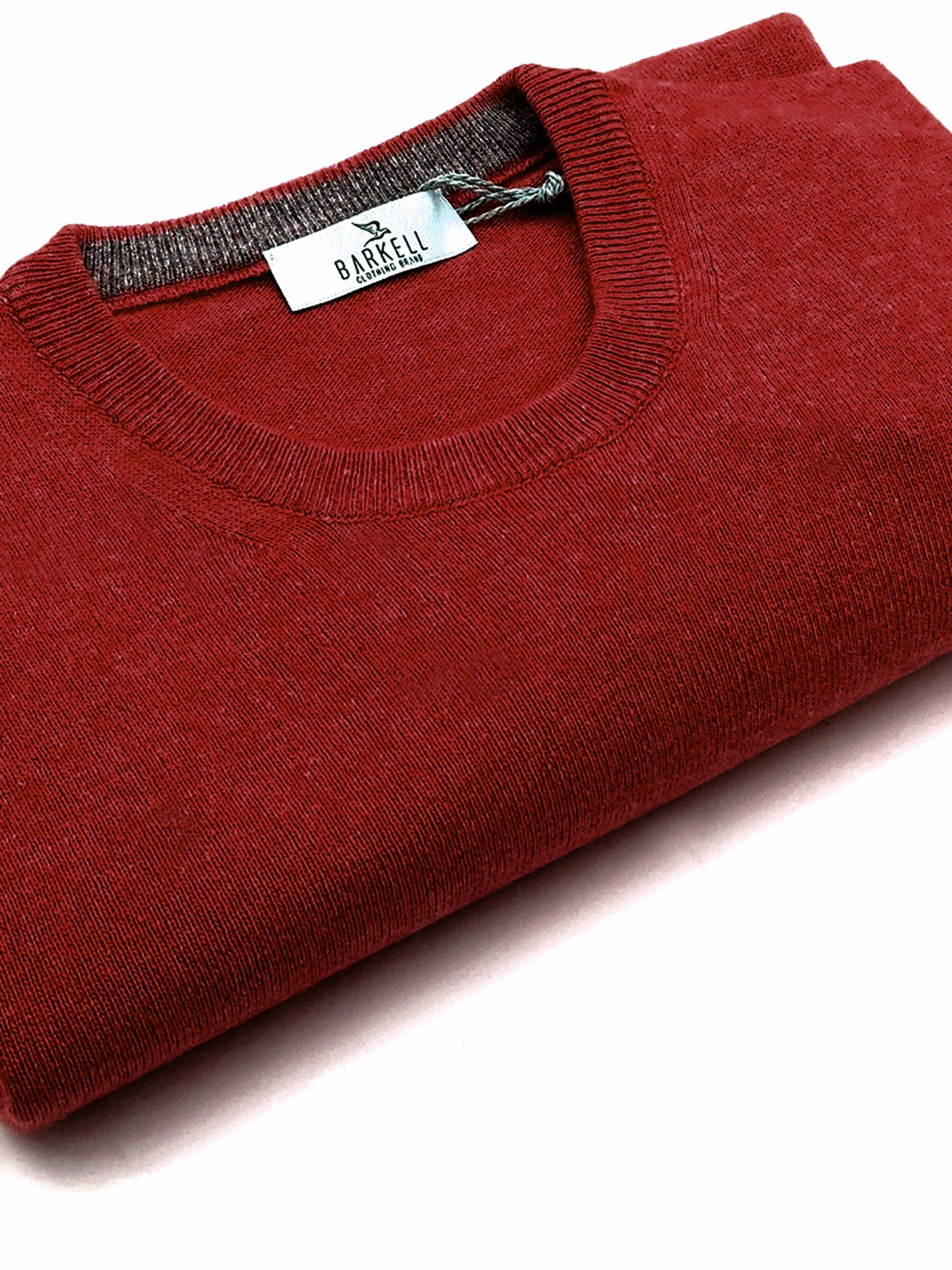 Maglia Girocollo Rasata in Misto Lana con 10% di Cashmere Color Bordò