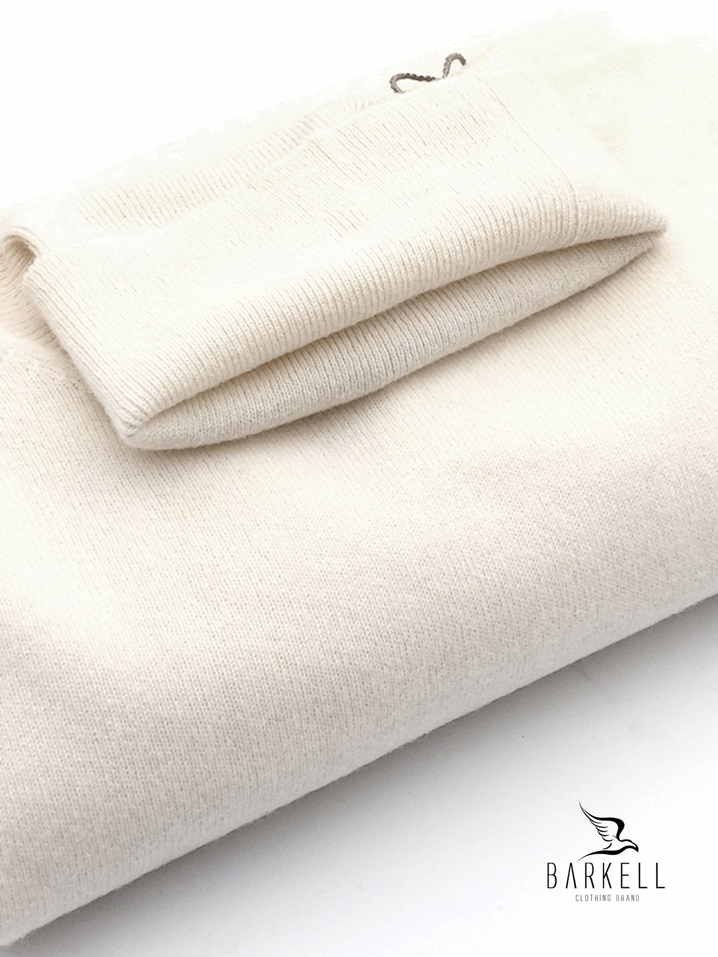 Maglia Dolcevita Rasata in Misto Lana con 10% di Cashmere Color Bianco