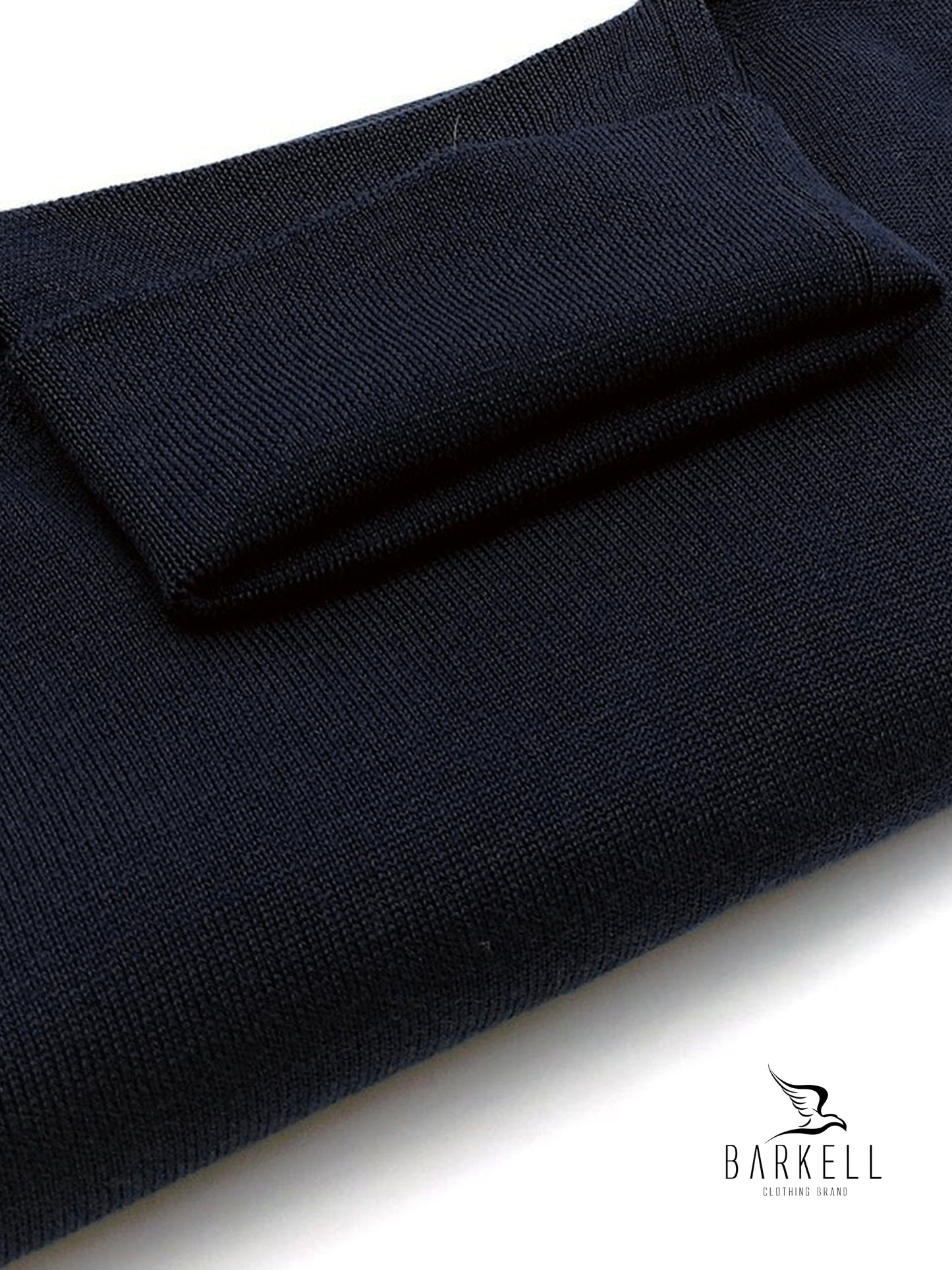 Maglia Dolcevita Rasata in Pura Lana Merinos Extrafine Color Blu