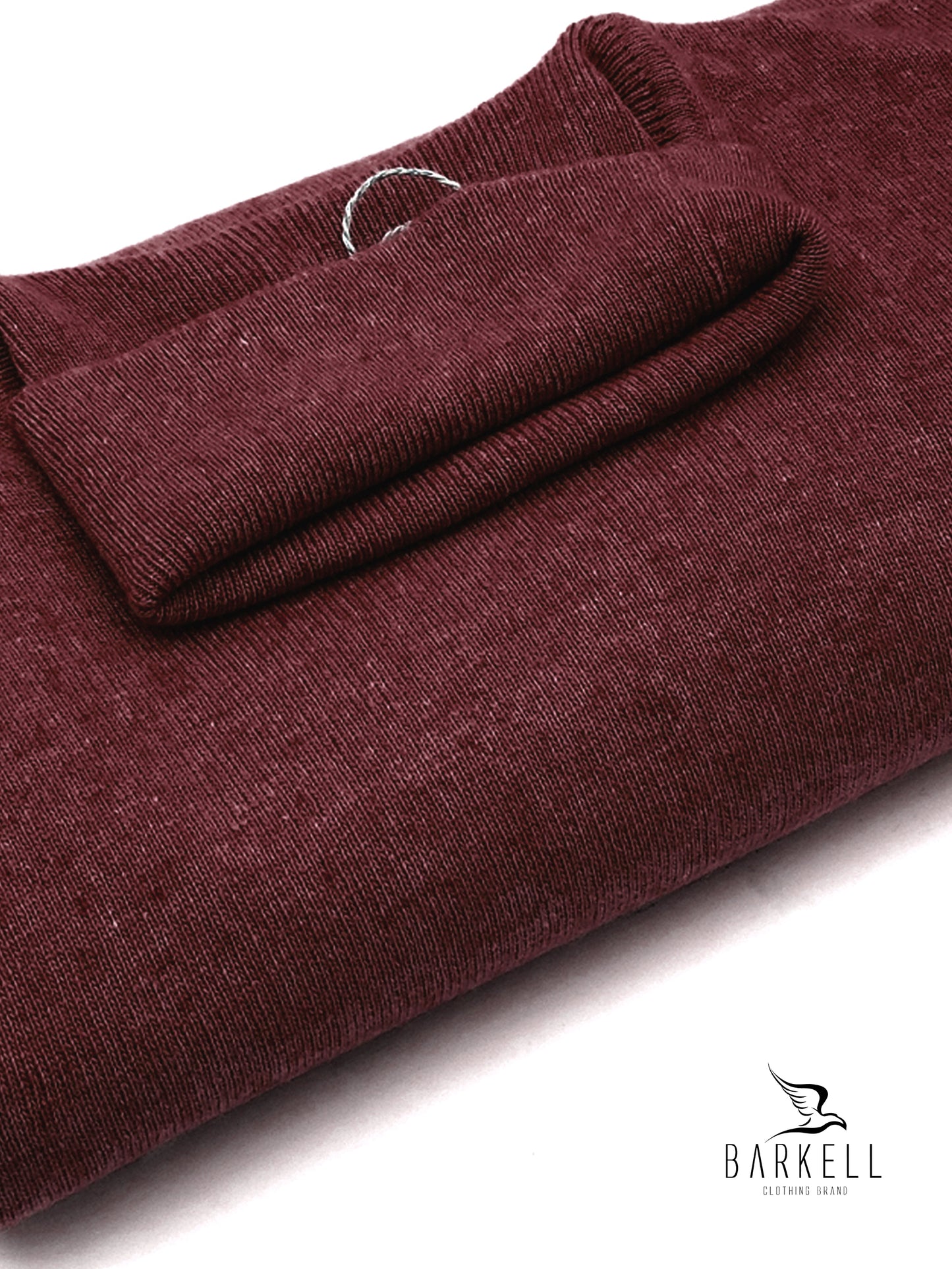 Maglia Dolcevita Rasata in Misto Lana con 5% di Cashmere Color Bordeaux