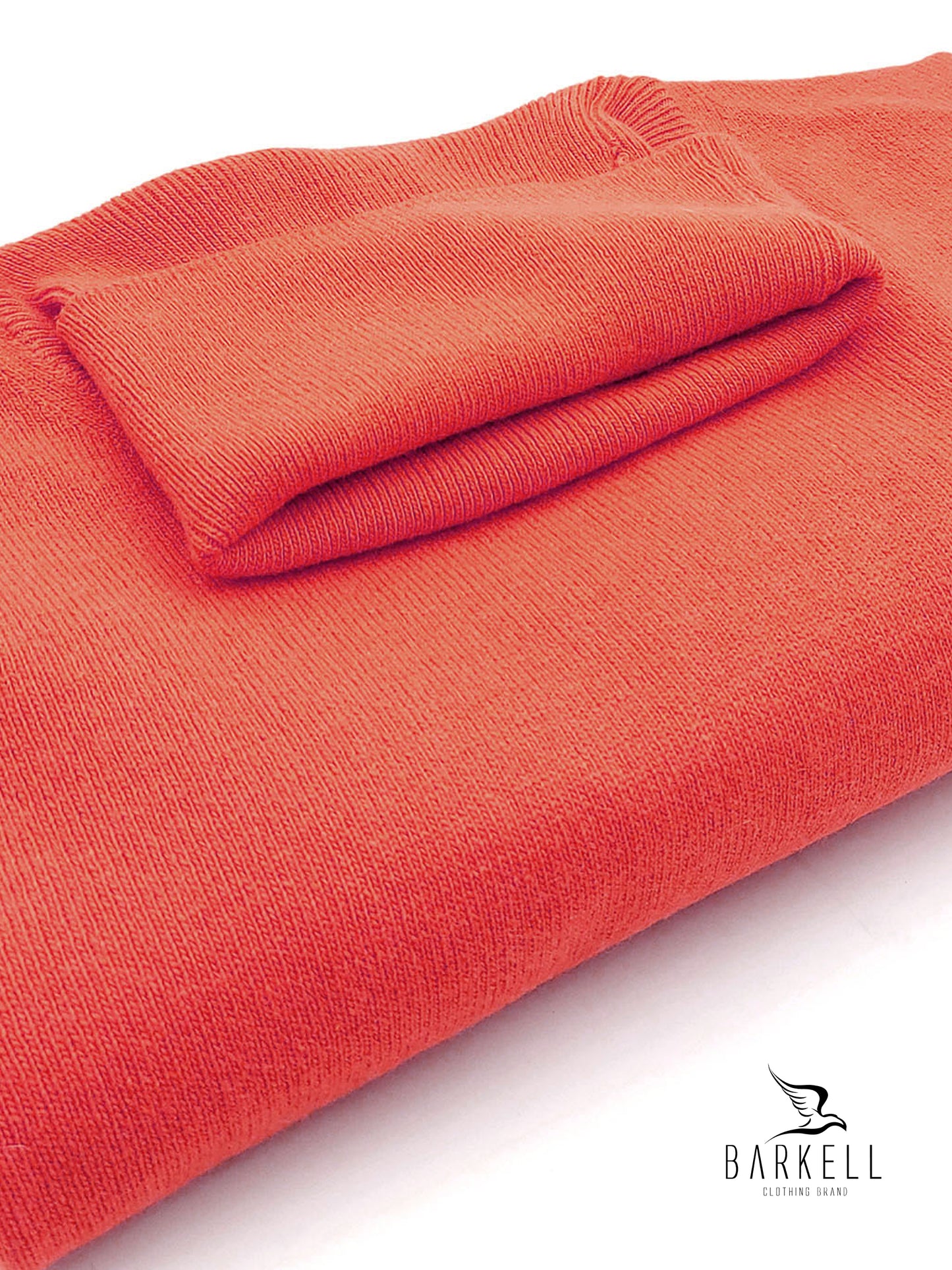 Maglia Dolcevita Rasata in Misto Lana con 5% di Cashmere Color Corallo