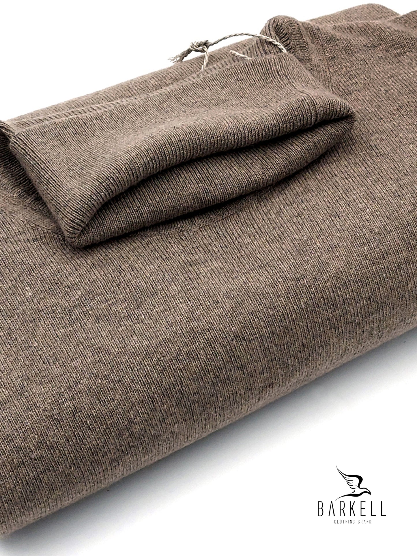 Maglia Dolcevita Rasata in Misto Lana con 5% di Cashmere Color Terra