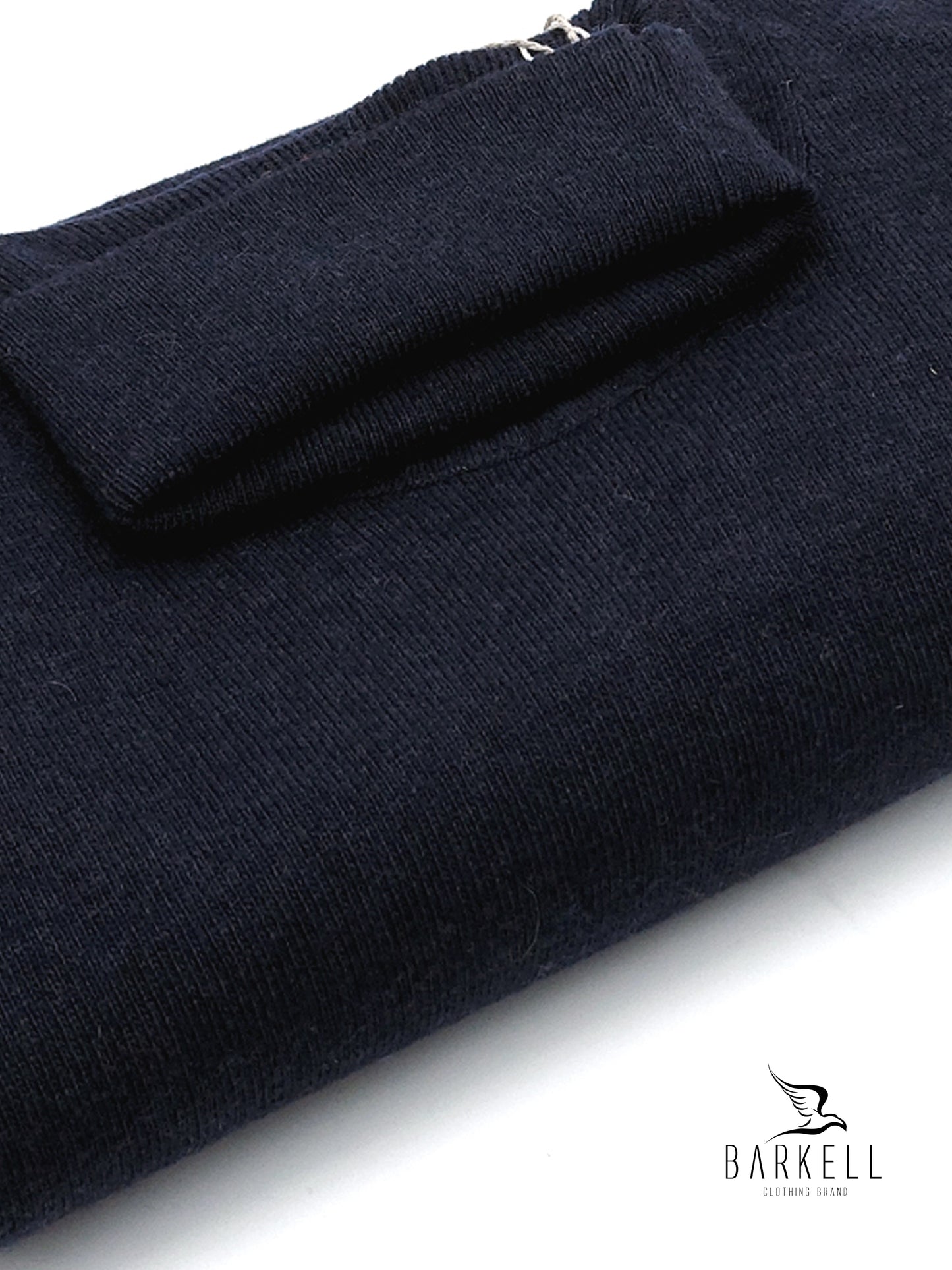 Maglia Dolcevita Rasata in Misto Lana con 10% di Cashmere Color Blu