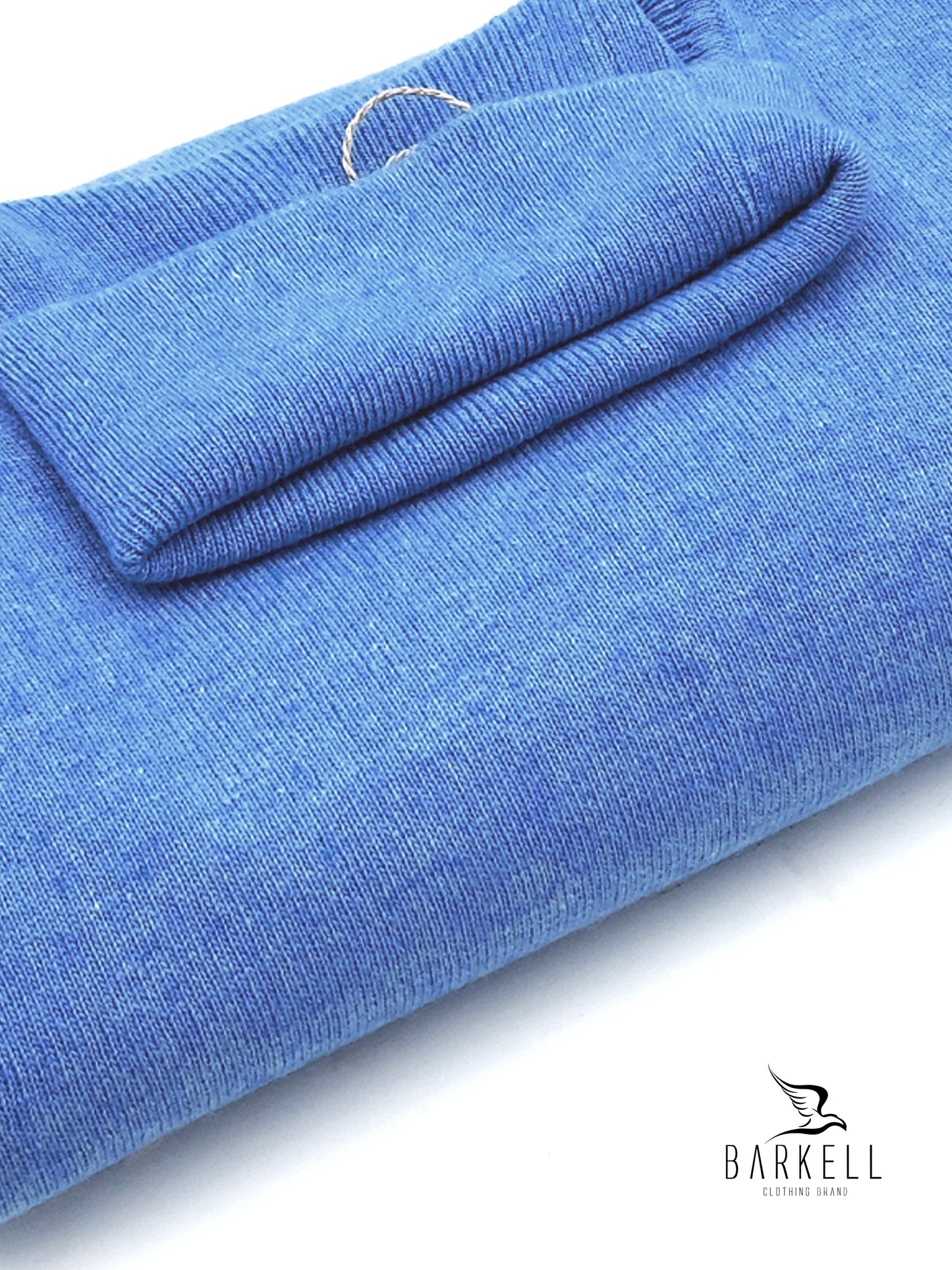 Maglia Dolcevita Rasata in Misto Lana con 10% di Cashmere Color Celeste