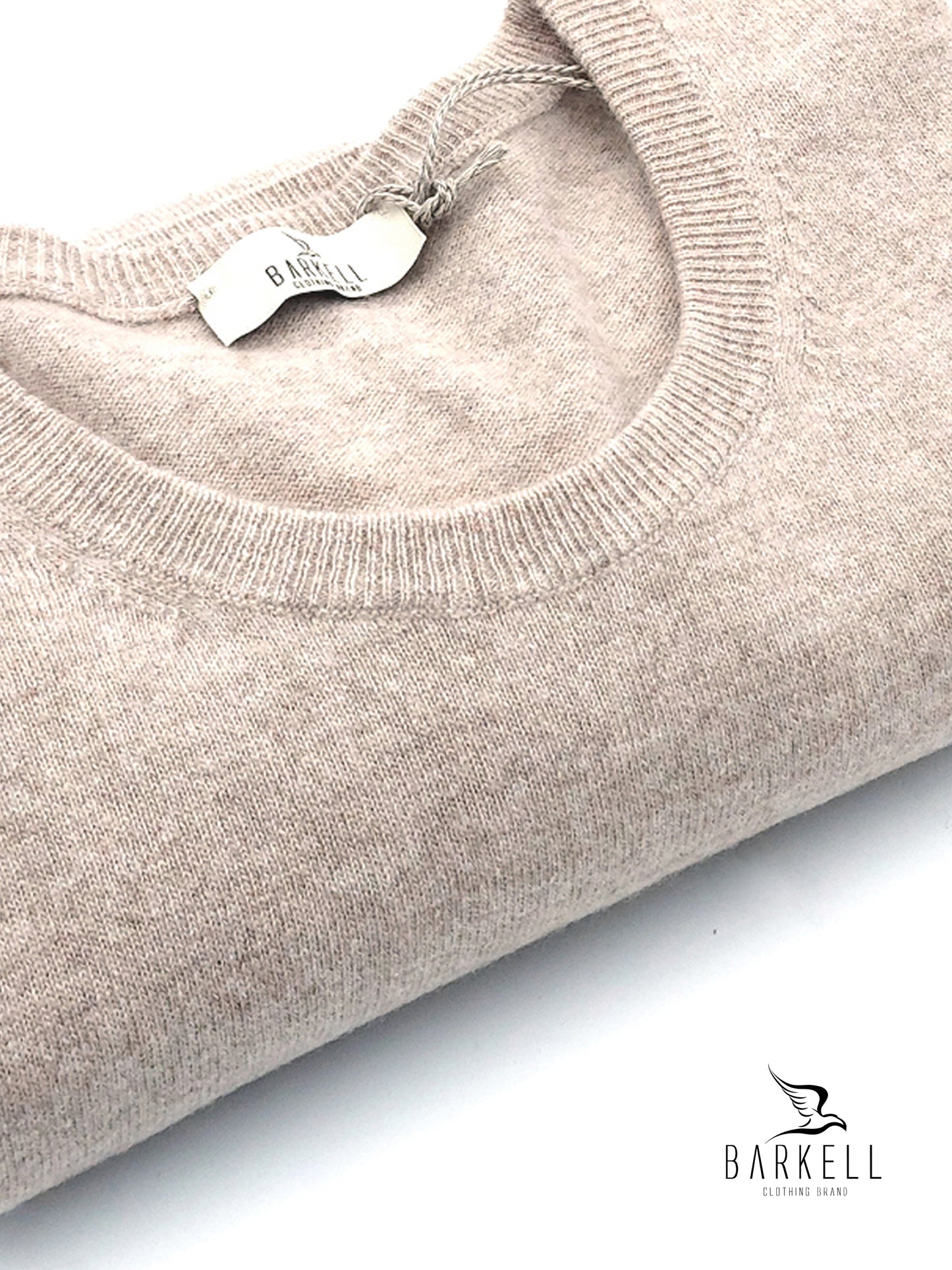 Maglia Girocollo in Pura Lana Supersoft Color Beige