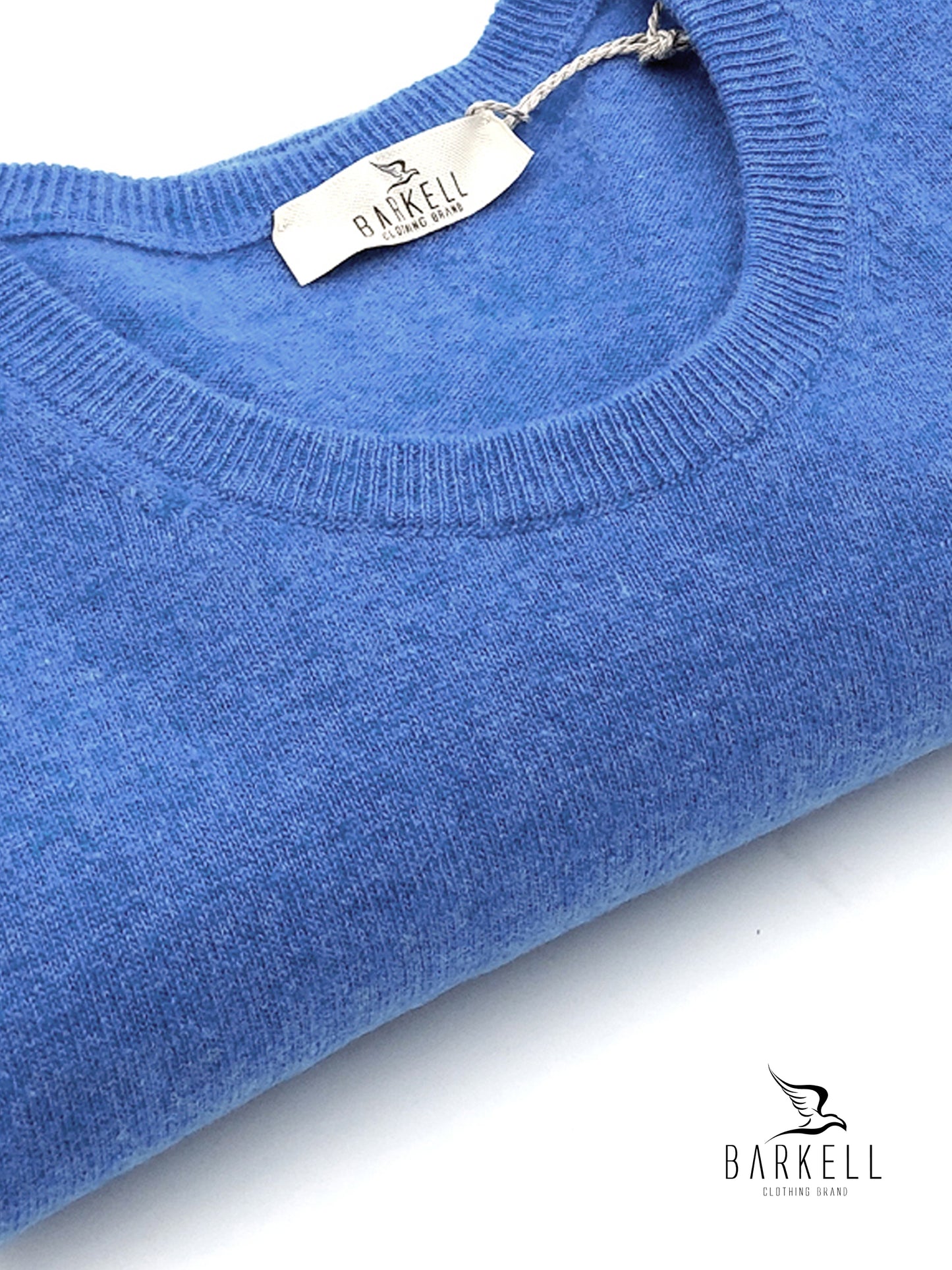 Maglia Girocollo in Pura Lana Supersoft Color Celeste