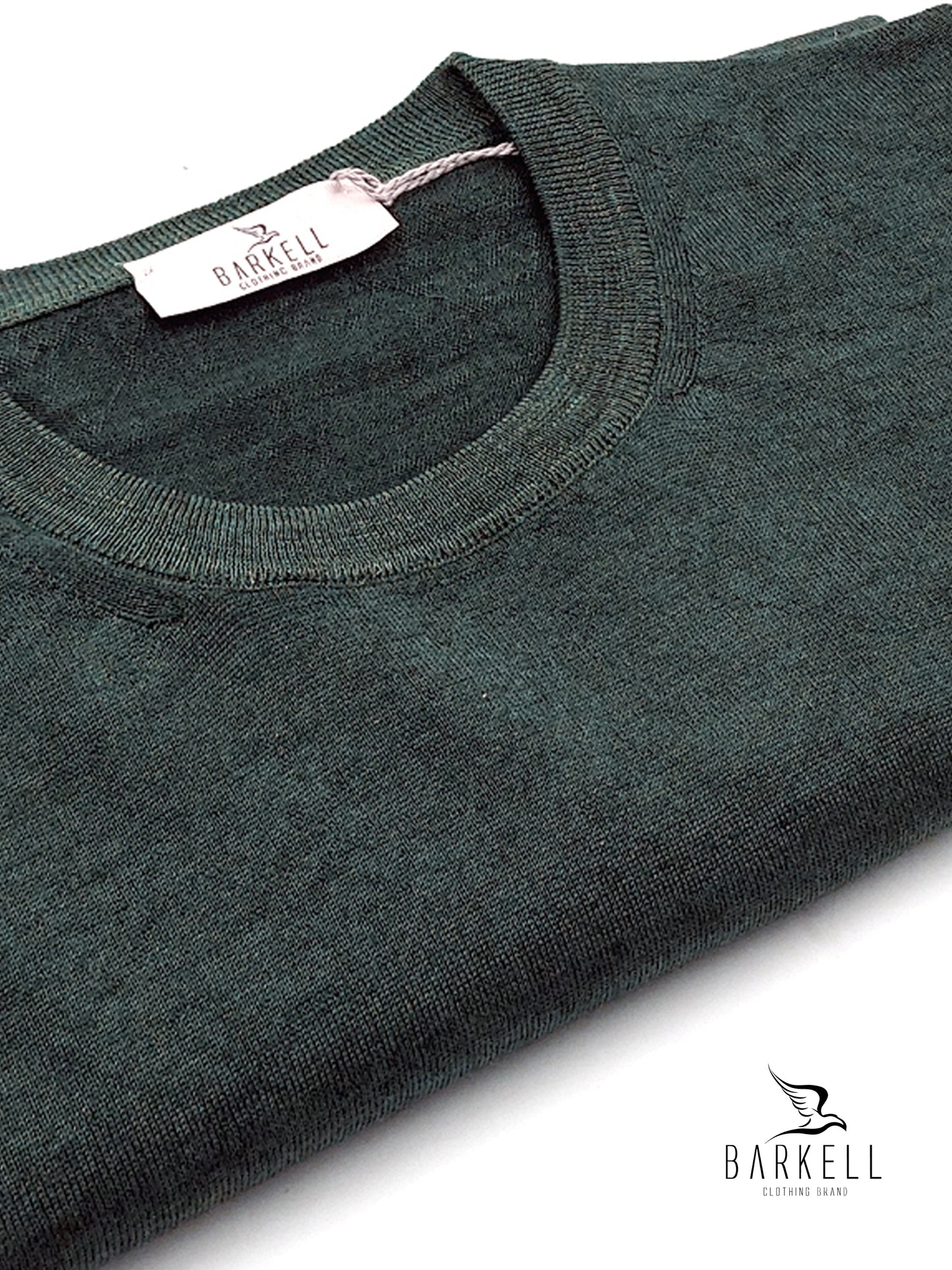 Maglia Girocollo Rasata in Pura Lana Merinos Extrafine Delavè Color Verde Ice Vintage