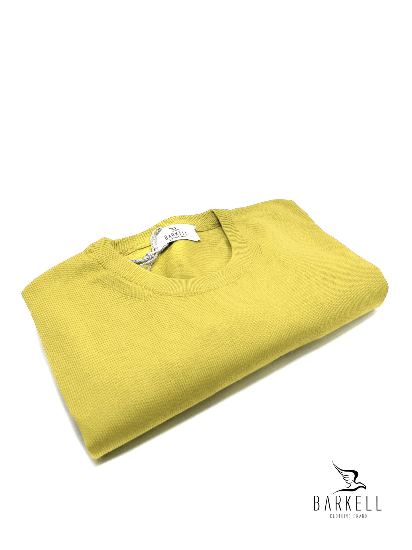 Maglia Girocollo in Puro Cotone Rasato Color Lime