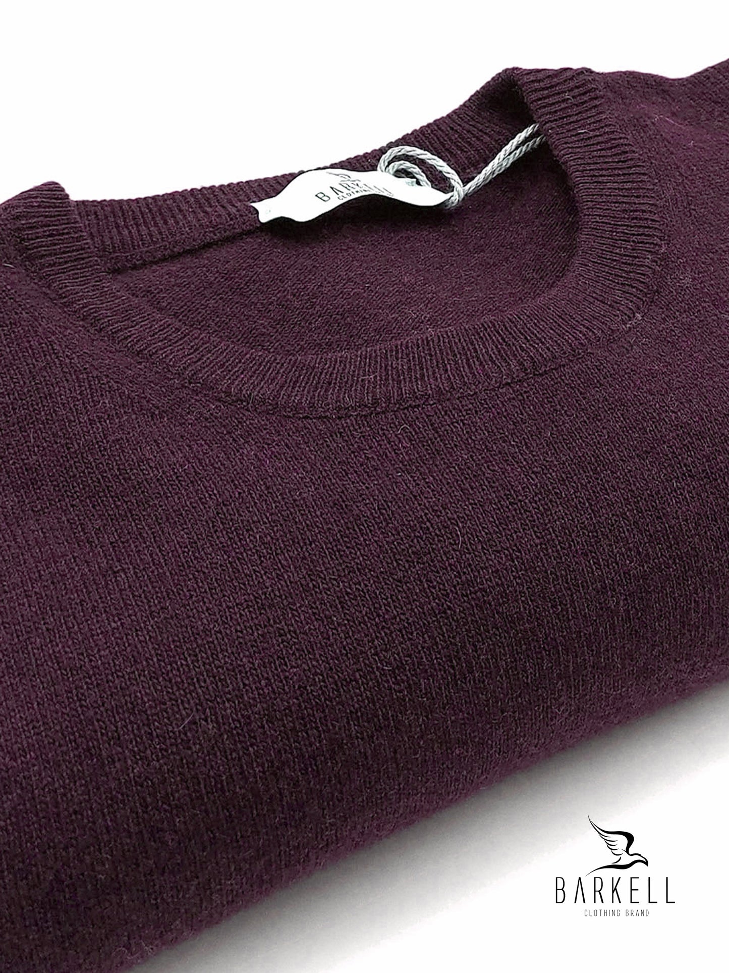 Maglia Girocollo Rasata in Misto Lana con 5% di Cashmere Color Bordeaux