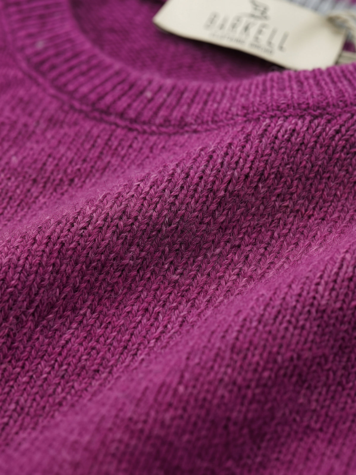 Maglia Girocollo in Misto Lana Cardata Color Ciclamino