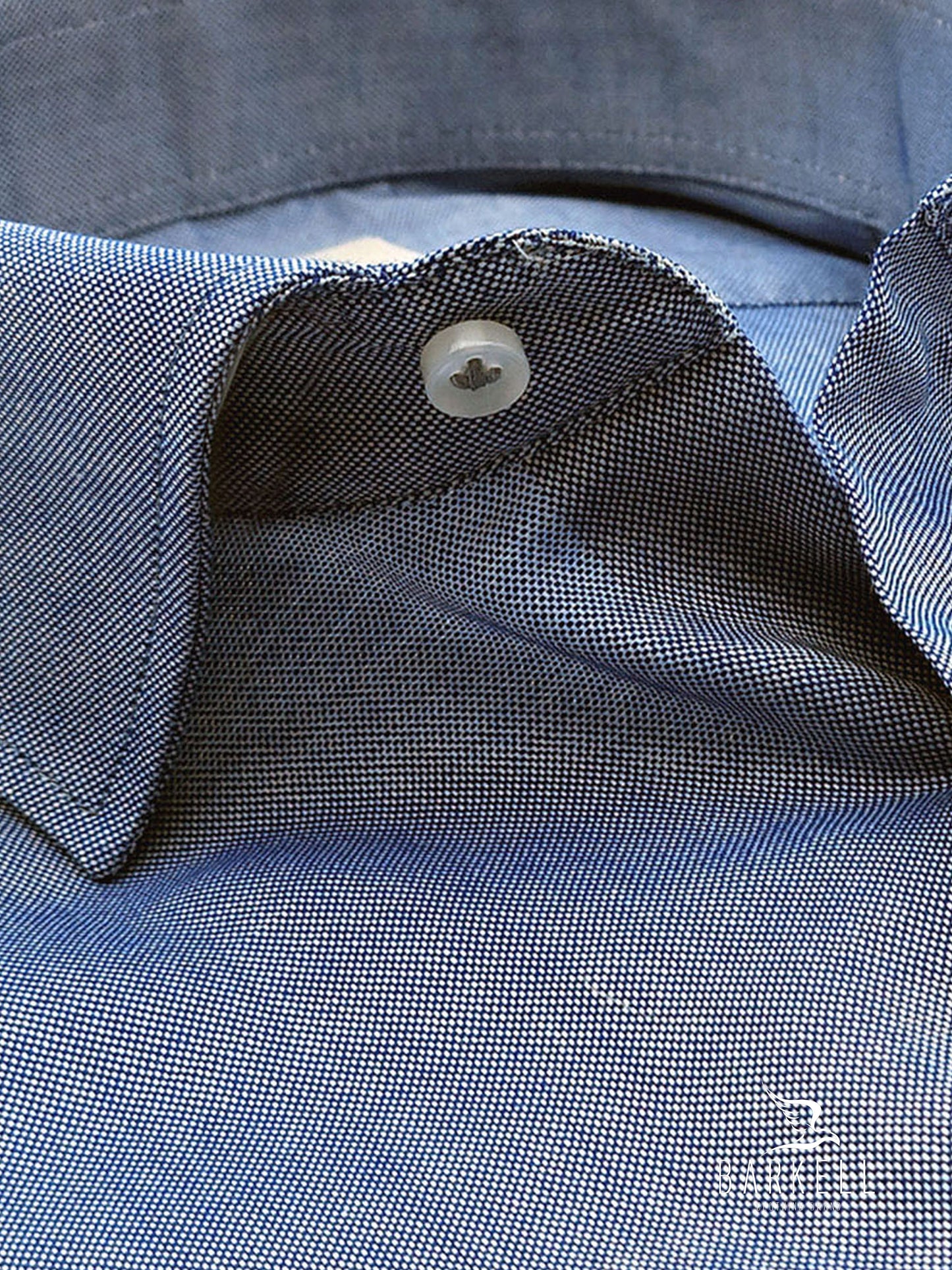 Camicia in Cotone Oxford Blu Chiaro Collo Francese