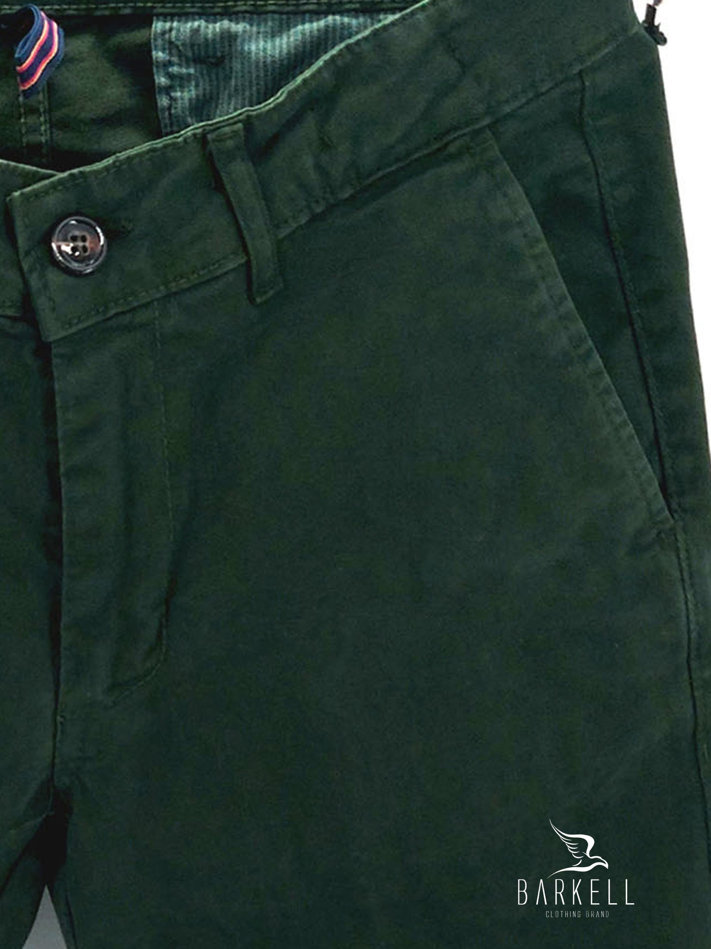 Pantalone Invernale Verde Modello Chinos in Cotone Gabardina