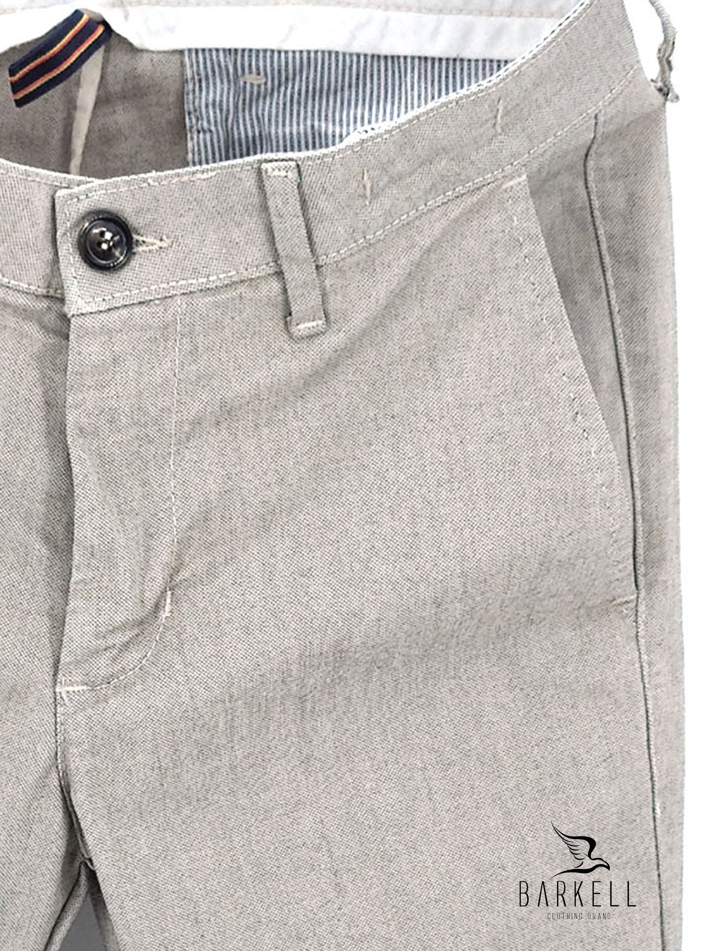 Pantalone Invernale Grigio Chiaro Modello Chinos in Cotone Jeansato