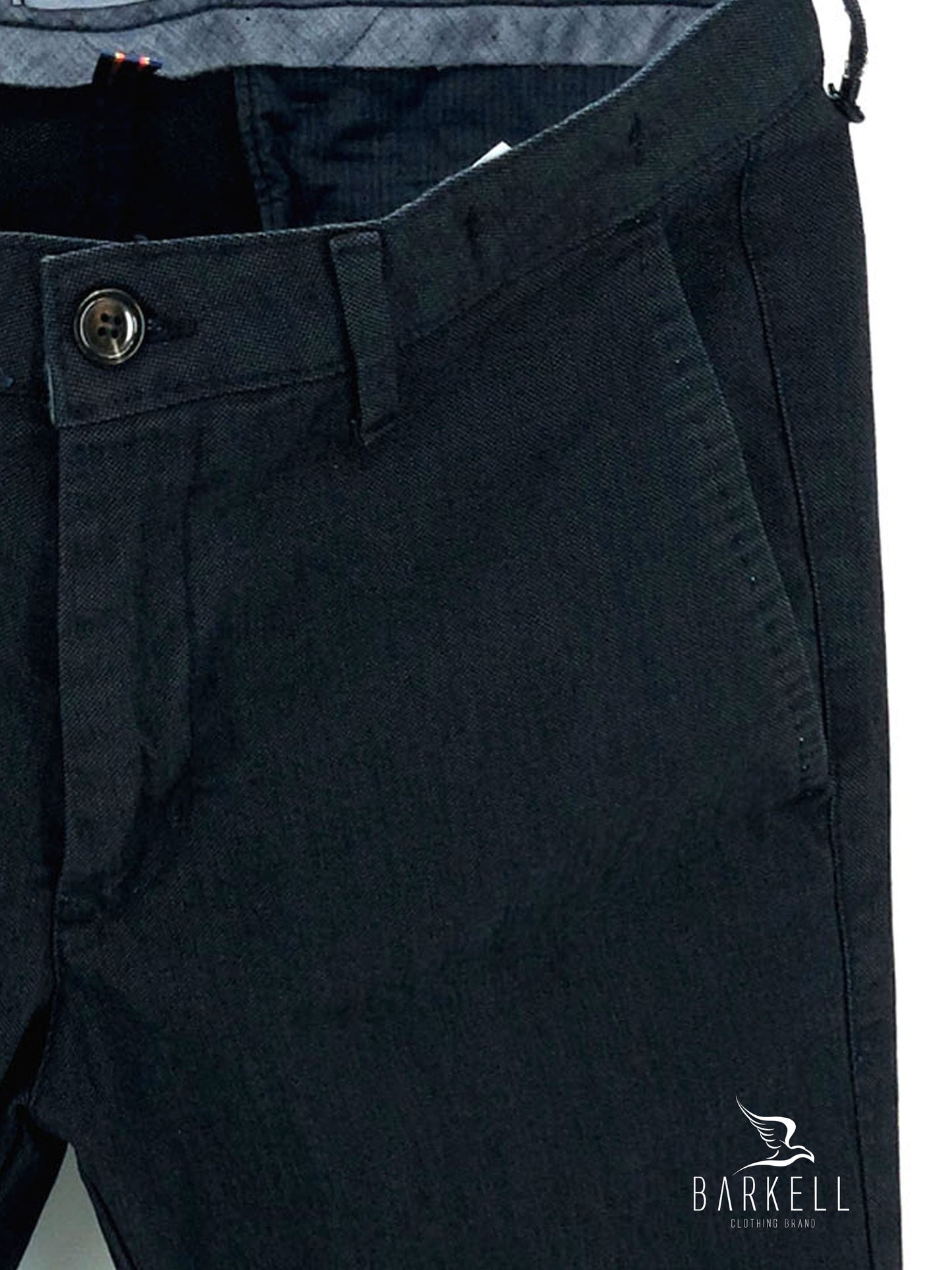 Pantalone Invernale Blu Dark Modello Chinos in Cotone Jeansato