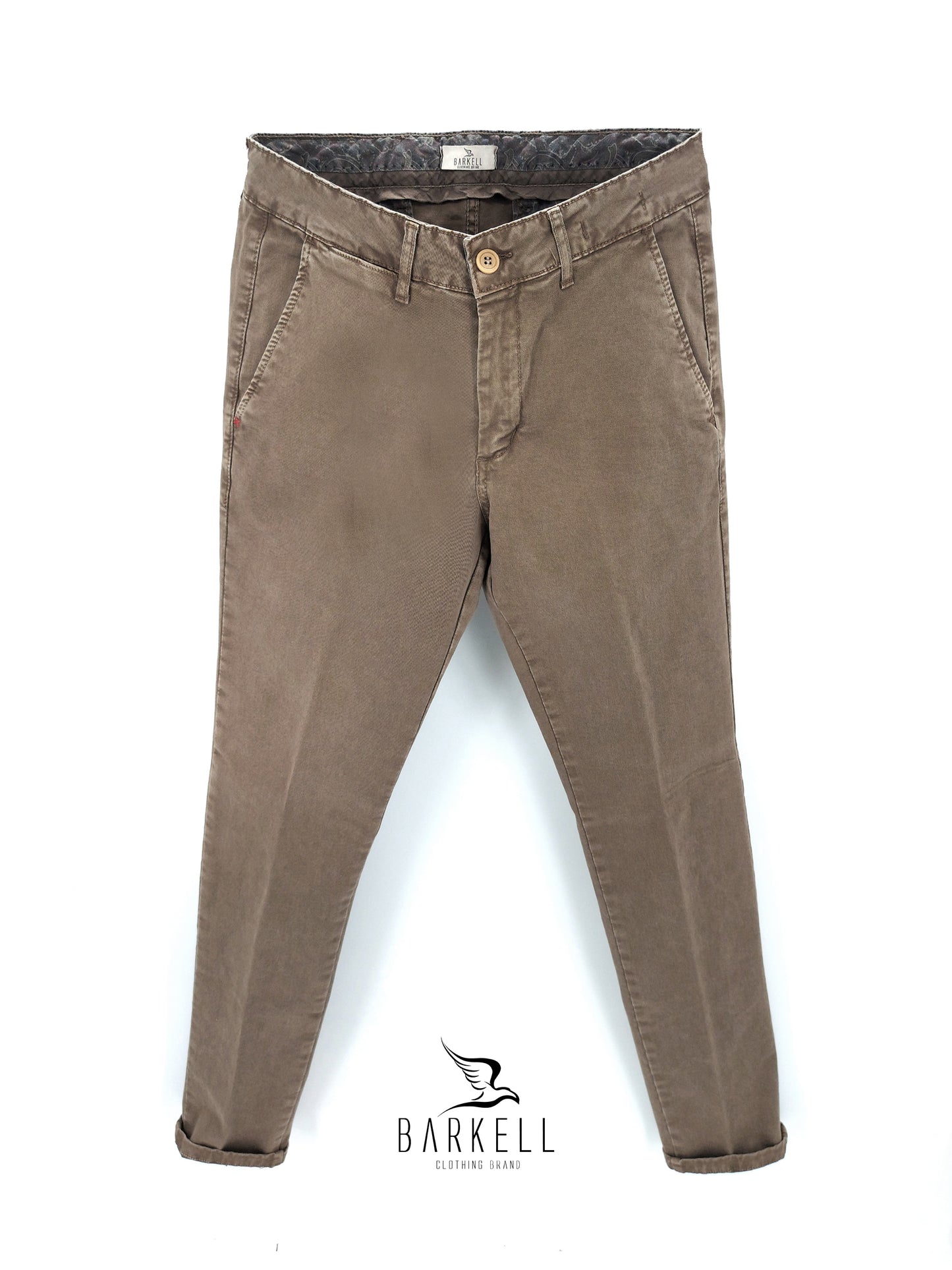 Pantalone Fango Modello Chinos in Cotone Gabardina Ice Vintage