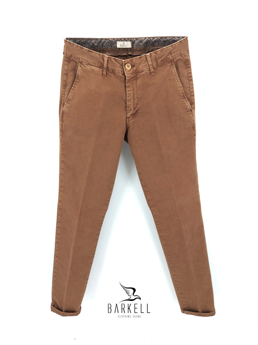 Pantalone Mattone Modello Chinos in Cotone Gabardina Ice Vintage