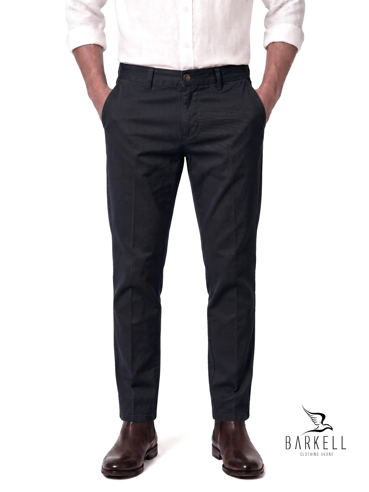 Pantalon Modèle Chino Beige en Gabardine de Coton