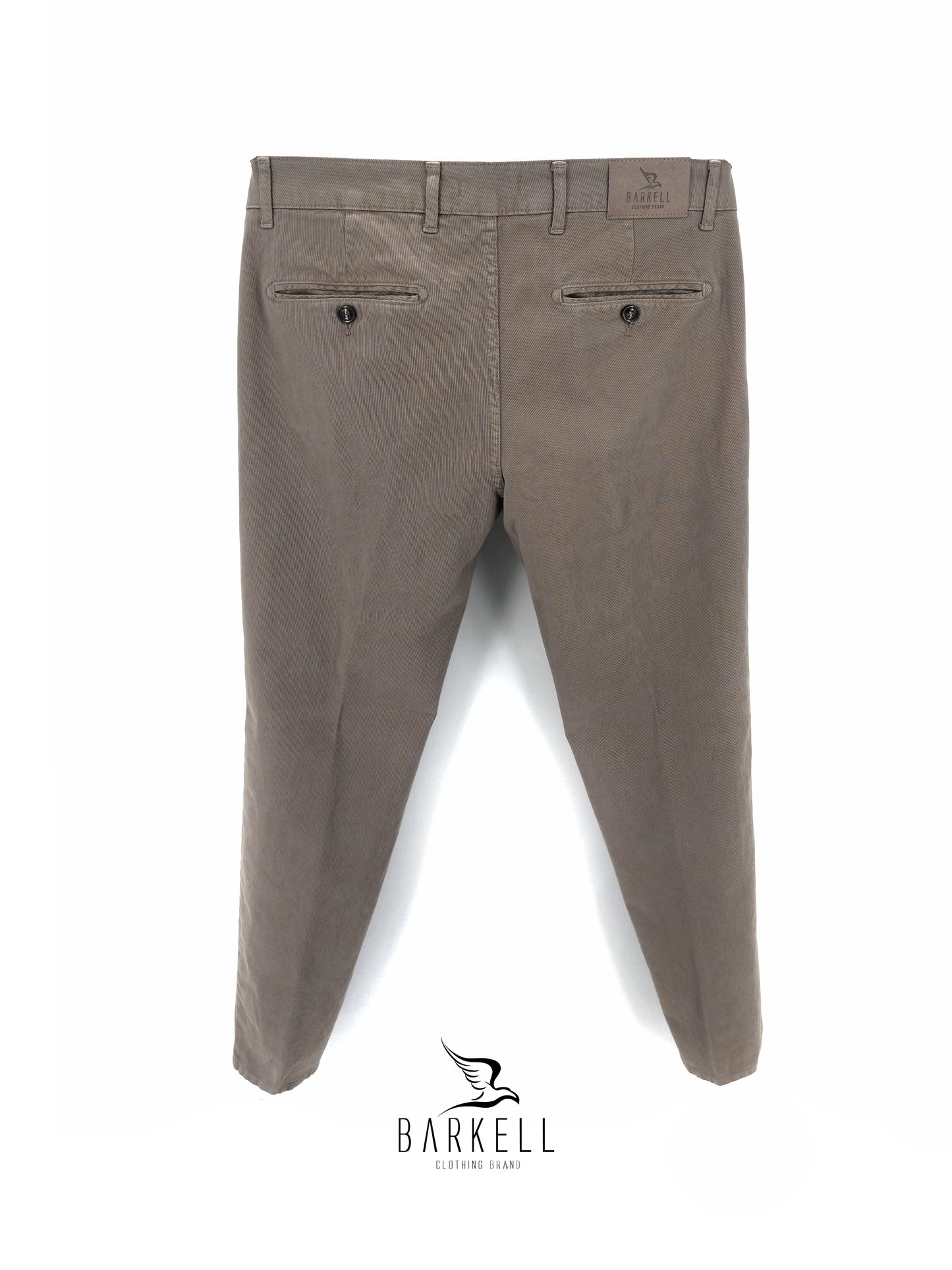 Pantalone Fango Modello Chinos in Cotone Cannettato Diagonale