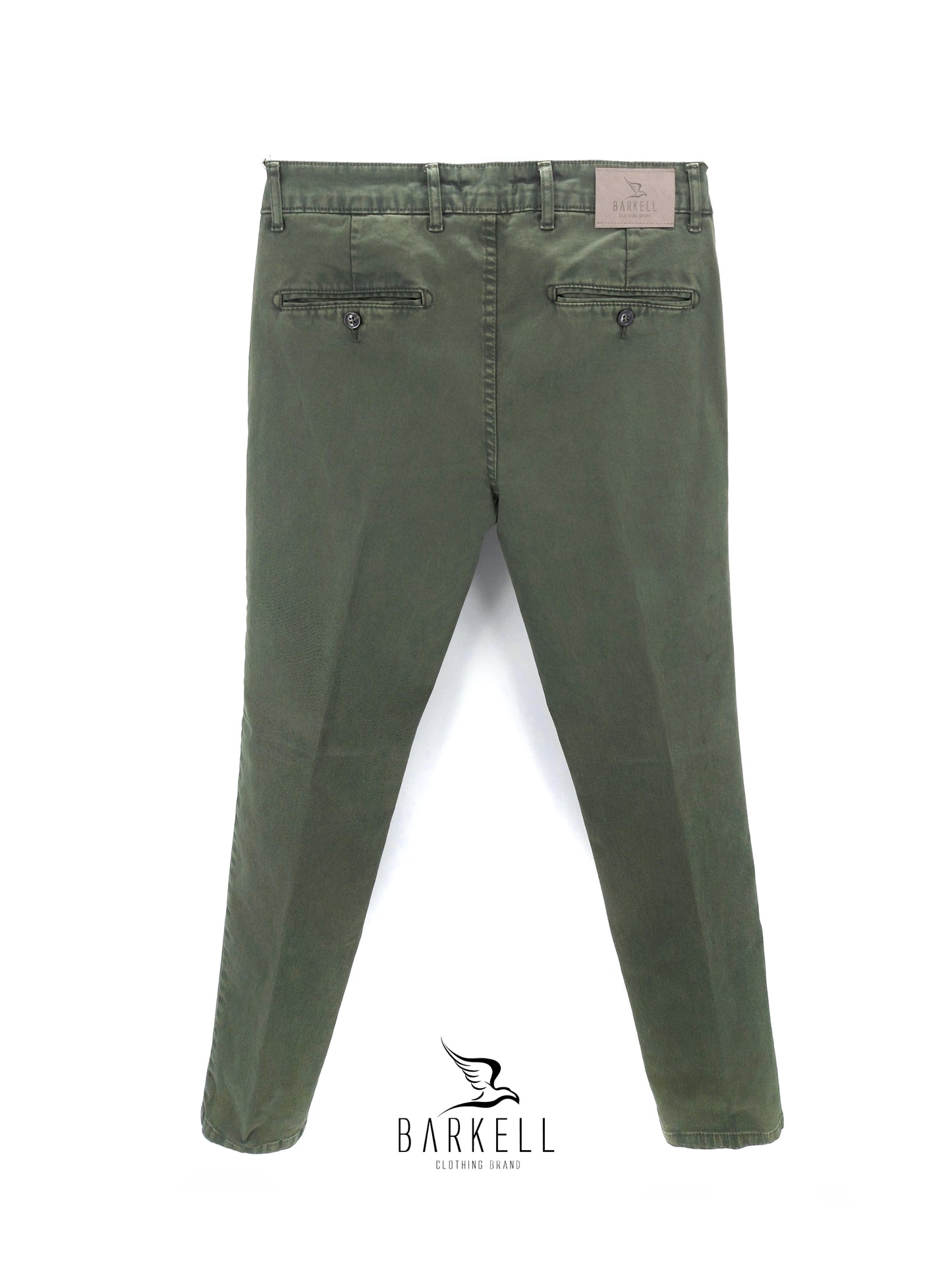 Pantalone Verde Militare Modello Chinos in Cotone Gabardina Ice Vintage