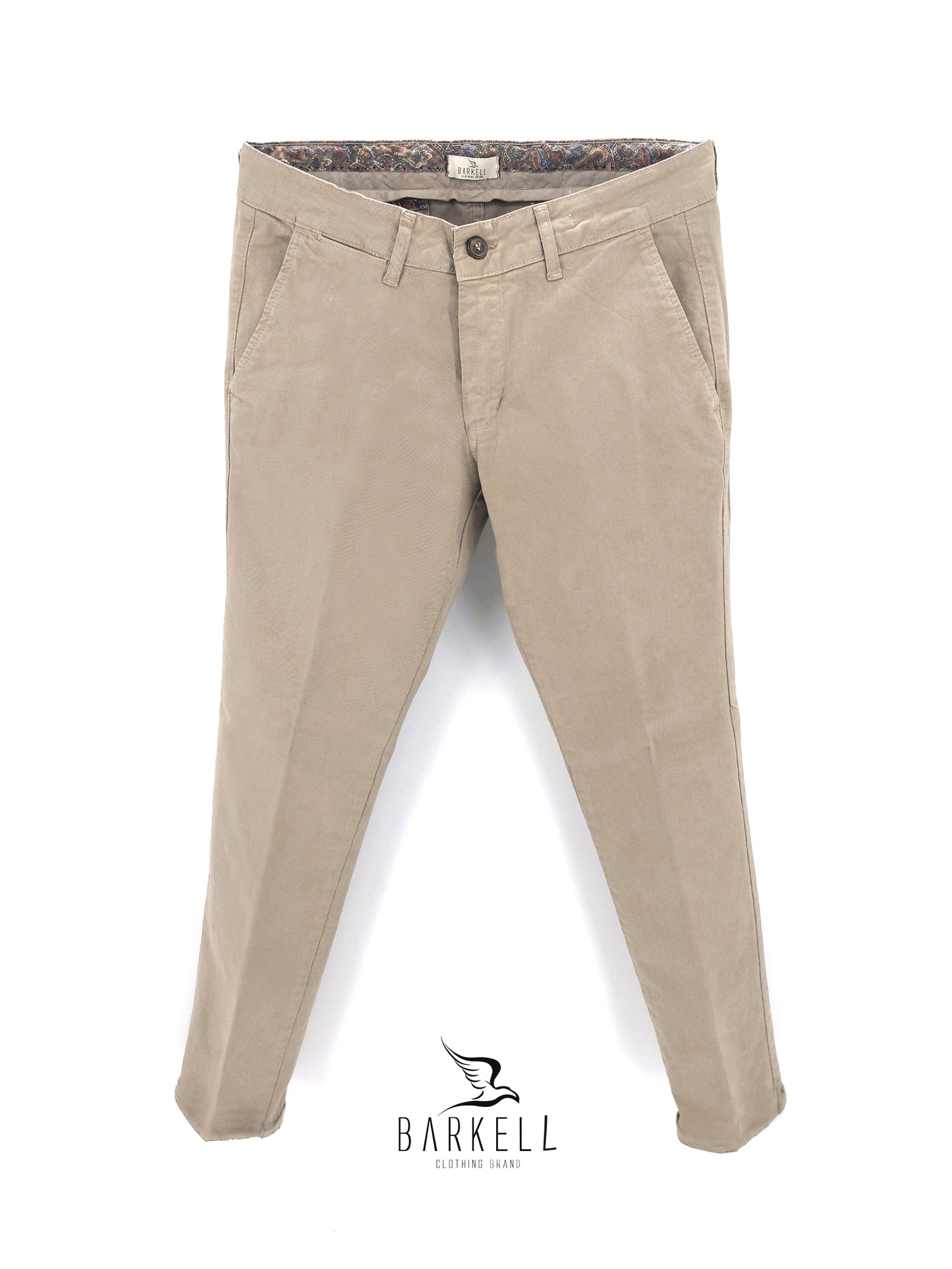 Pantalone Beige Modello Chinos in Cotone Gabardina