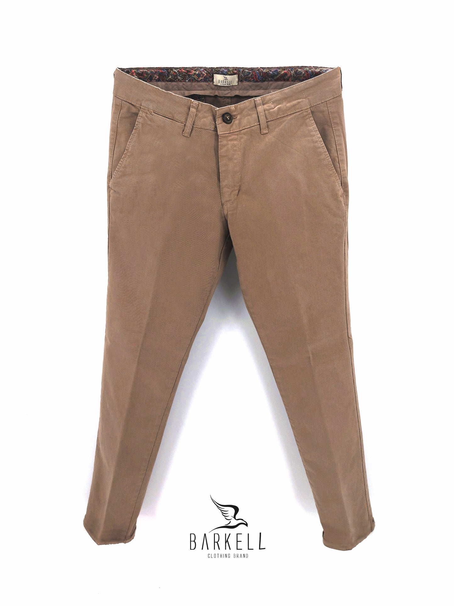 Pantalone Cammello Modello Chinos in Cotone Gabardina
