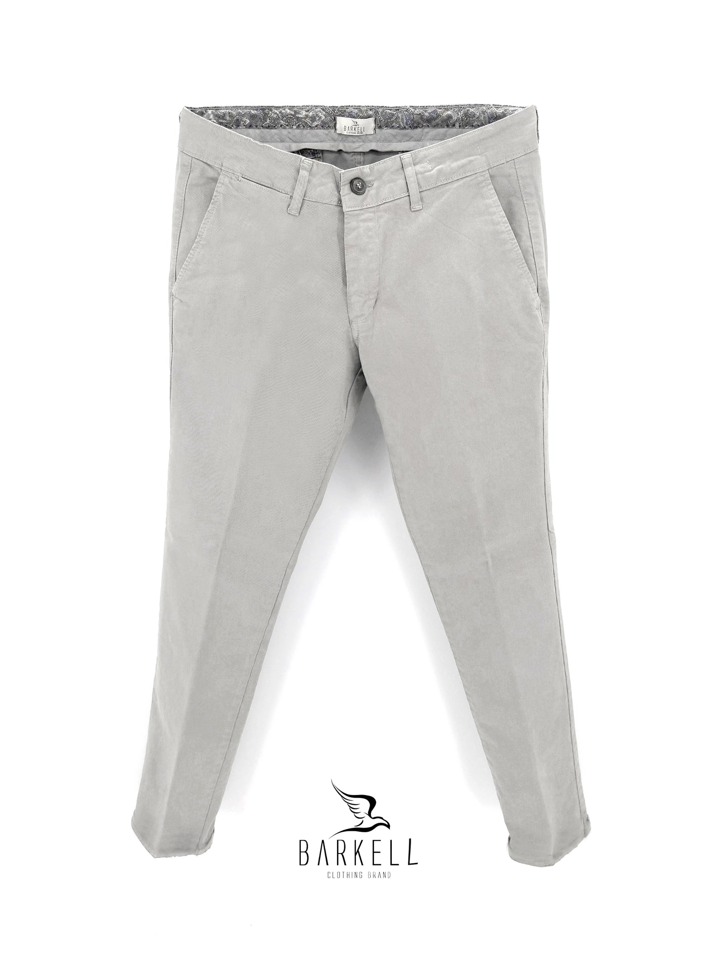 Pantalone Beige Ghiaccio Modello Chinos in Cotone Gabardina