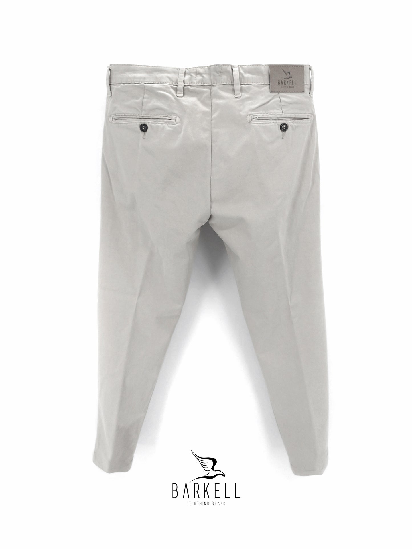 Pantalone Beige Ghiaccio Modello Chinos in Cotone Gabardina