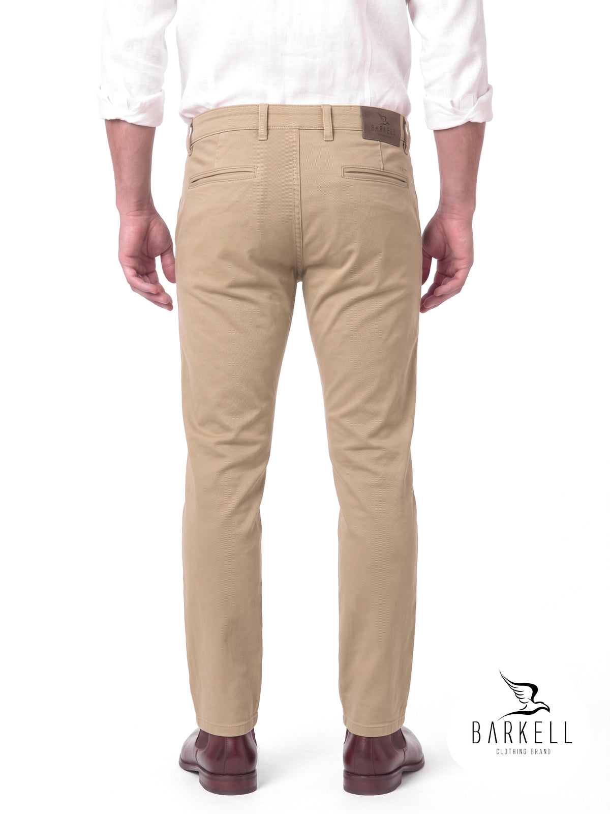 Pantalon Modèle Chino Beige en Gabardine de Coton